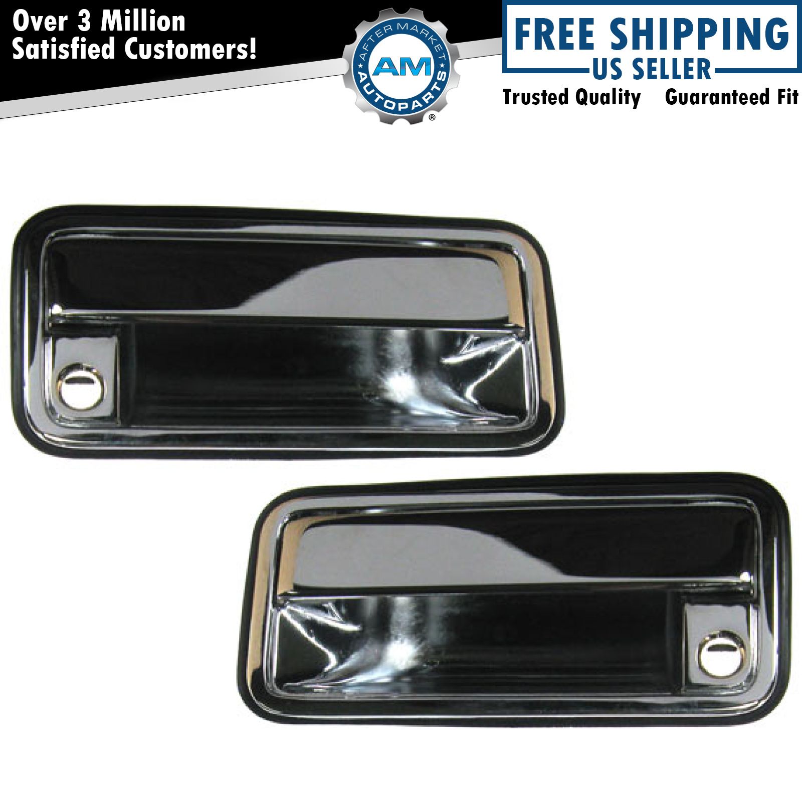 Chrome Front Outer Exterior Outside Door Handle Pair Set for Chevy GMC Truck