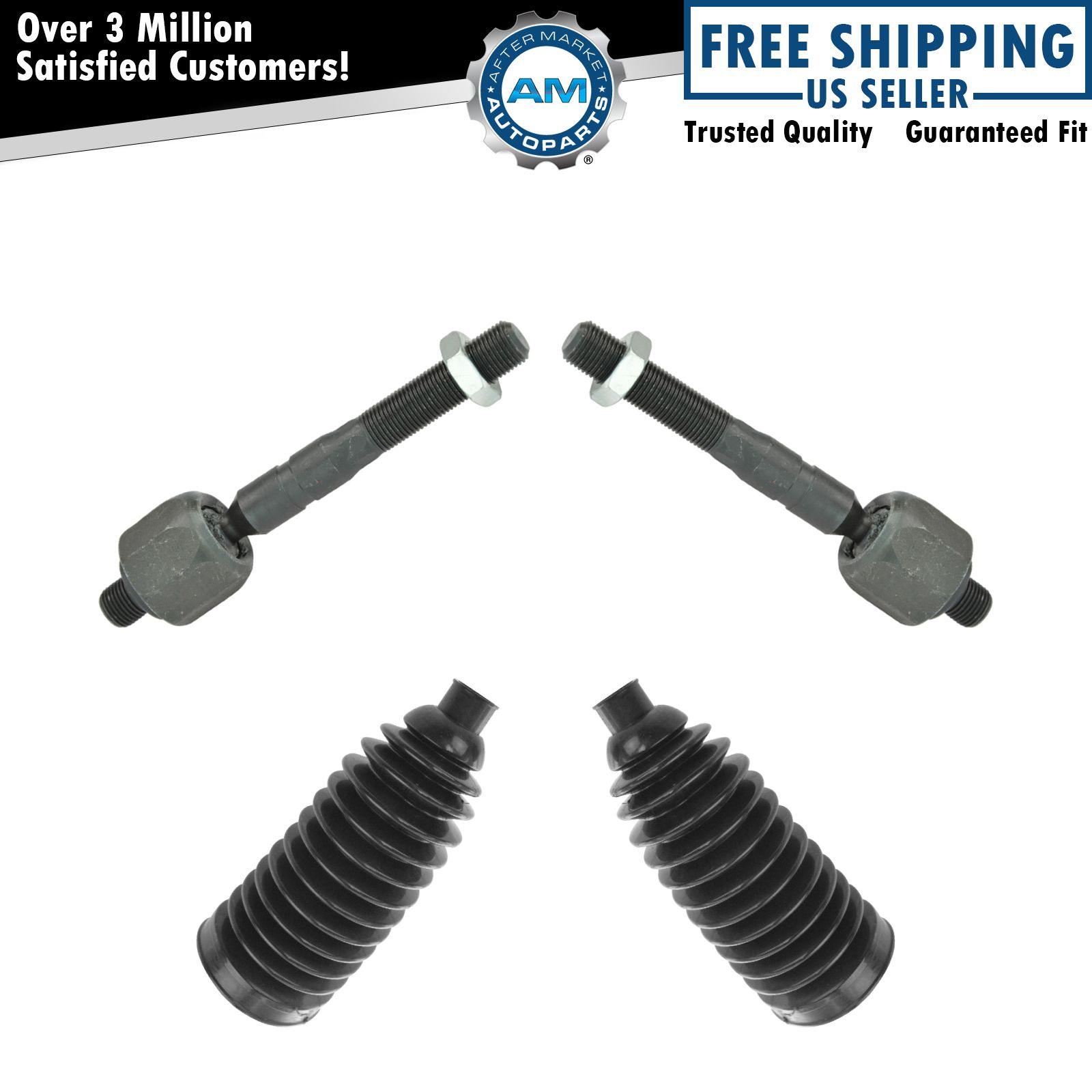 Inner Tie Rod End w/ Rack & Pinion Boot Bellow LH RH Set for 9805