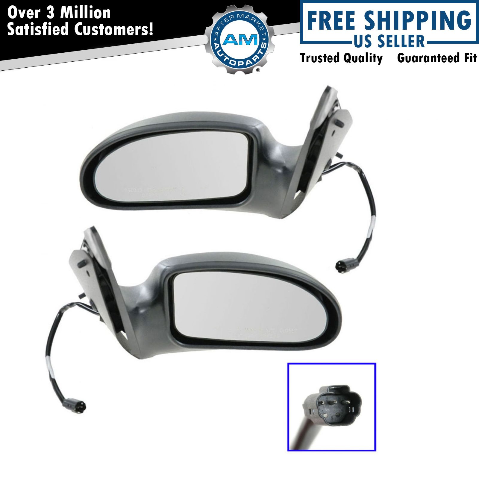 Power Side View Mirrors Left & Right Pair Set NEW for 00-07 Ford Focus