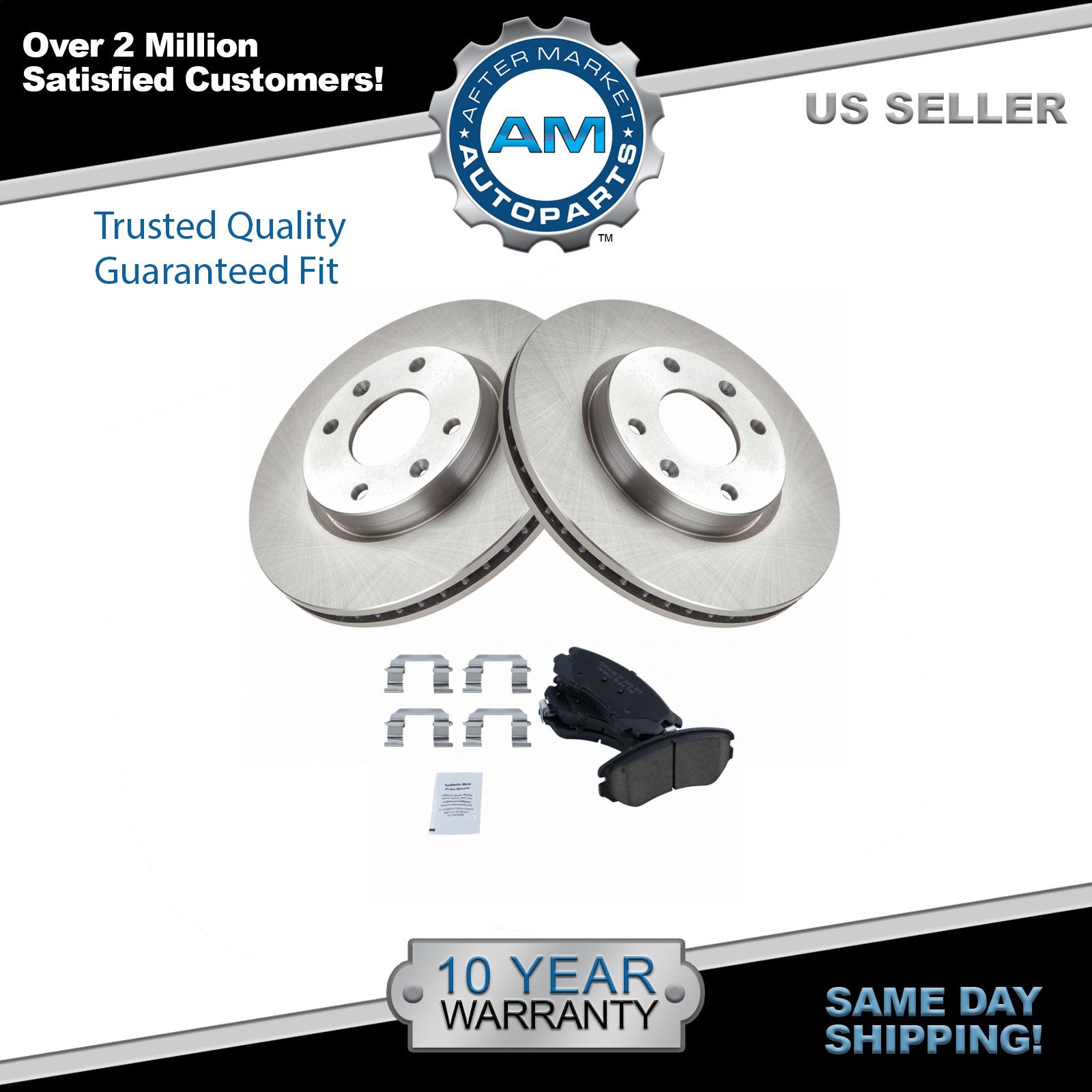 Rotor & Ceramic Brake Pad Front Set Kit for Hyundai Sonata Kia Optima