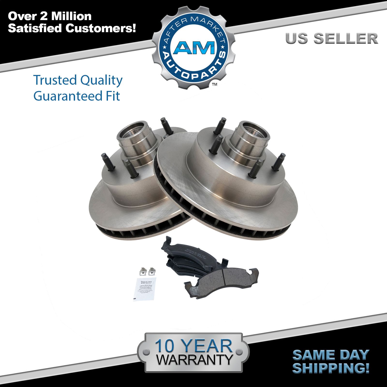 Front Metallic Brake Pad Set And Rotor Kit For Ford F150 2wd 4x2 E150 Ebay