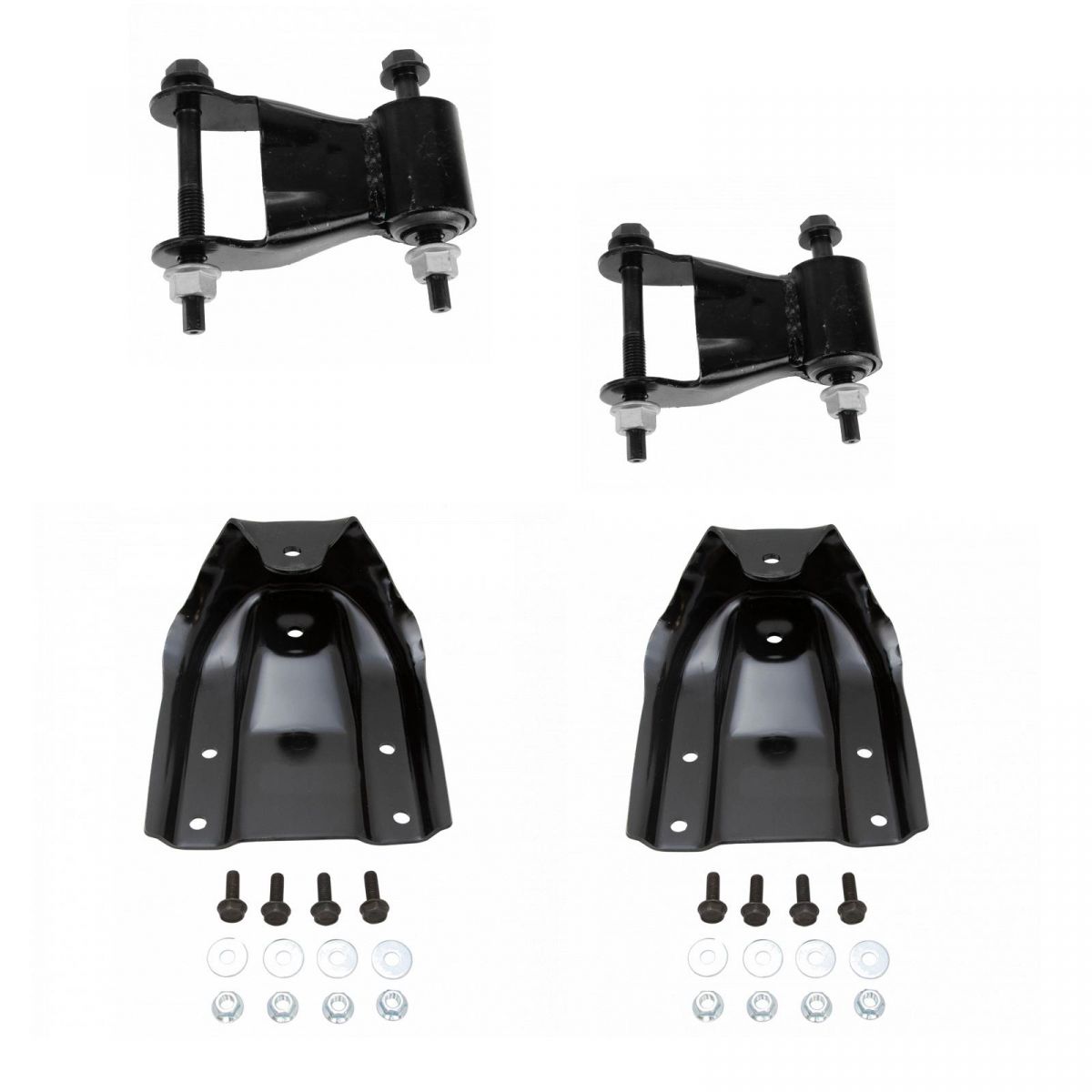 Rear 2.5 Inch Wide Leaf Spring Shackle & Hanger Kit Set for Dodge Ram