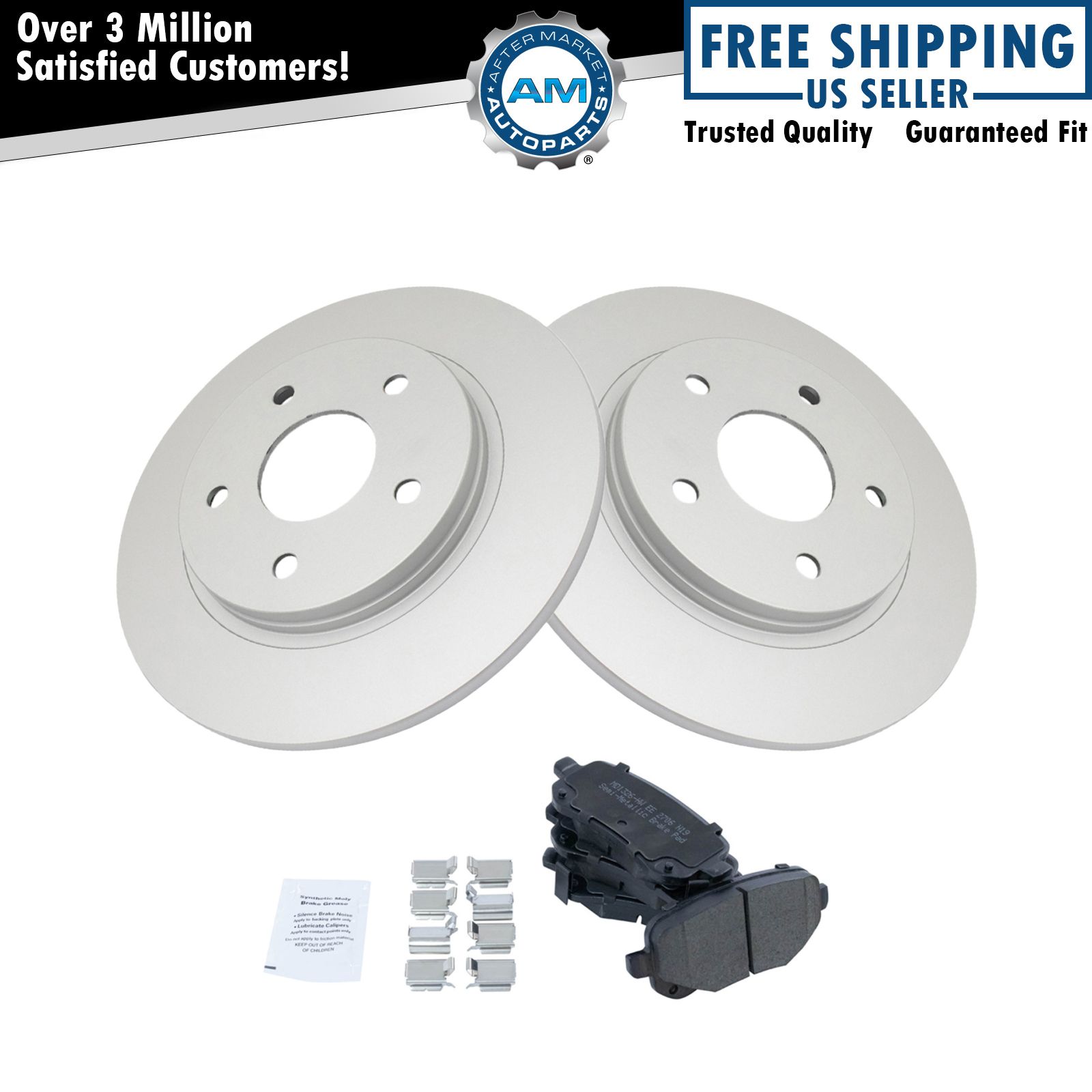 Rear Metallic Brake Pads & G-Coated Rotors Kit for Chrysler Dodge Ram VW