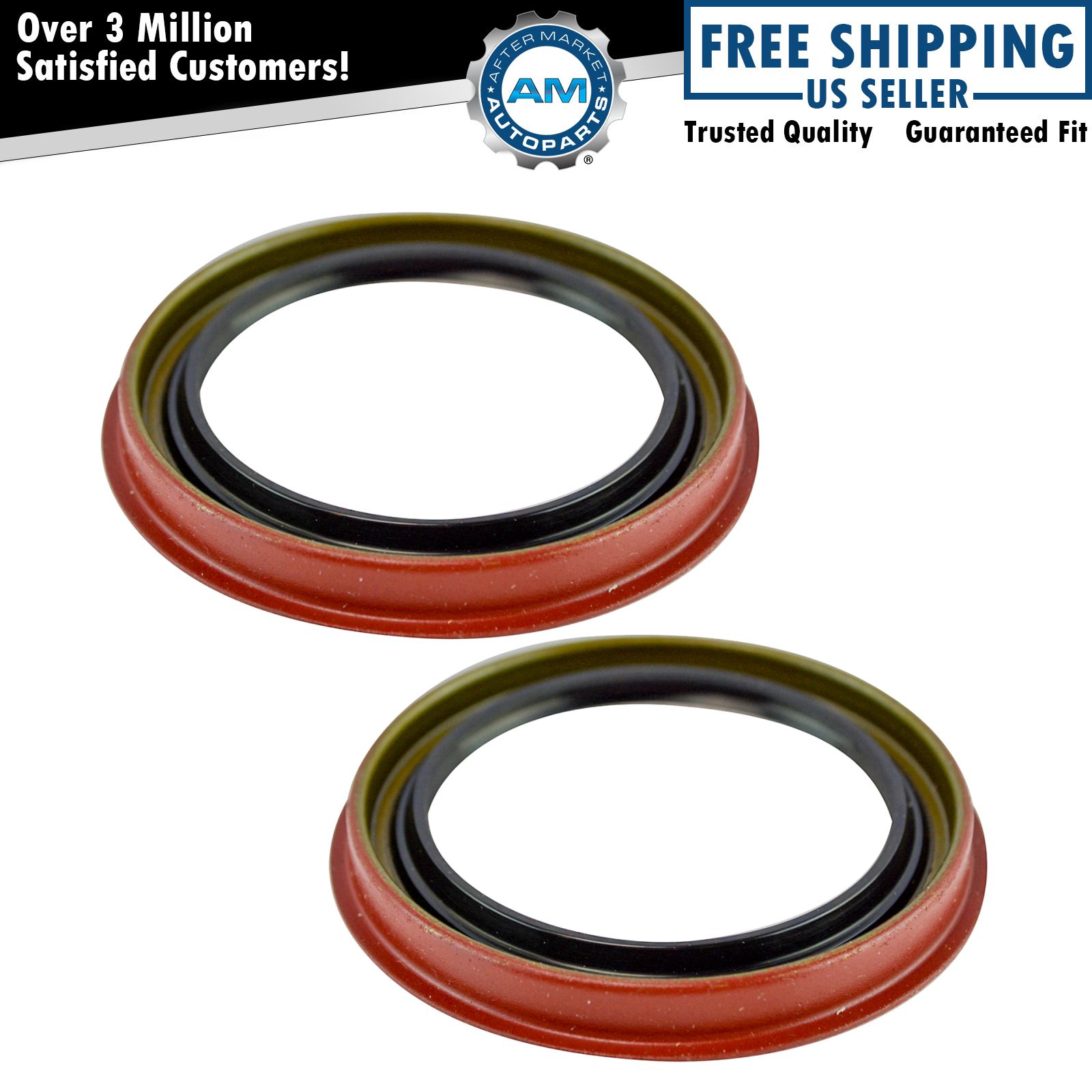 Front Bearing Wheel Seal Pair Driver & Passenger Sides for 2WD Ford Lincoln