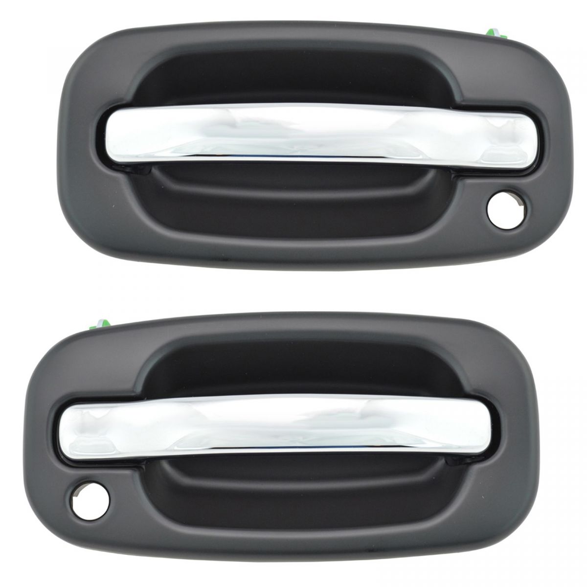 Chrome Black Exterior Door Handle Front Pair Set for Silverado Pickup