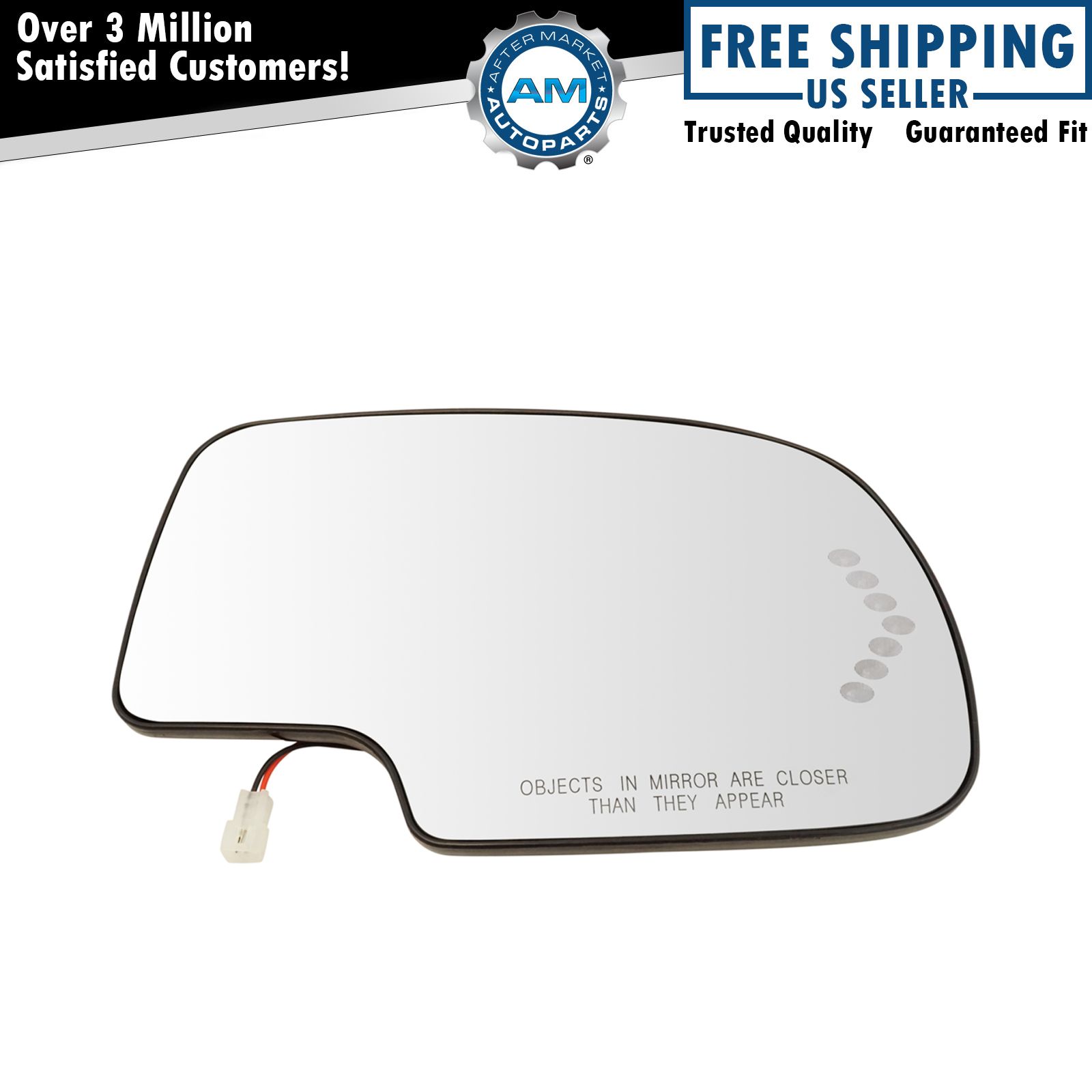 Mirror Glass Heated Power Passenger Right Side For 2003-2007 Chevy GMC Cadillac