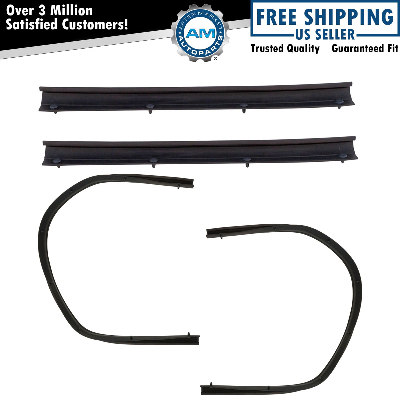 Lower Door Weatherstrip Seal Set of 4 Front & Rear for Ford F250 F350 F450