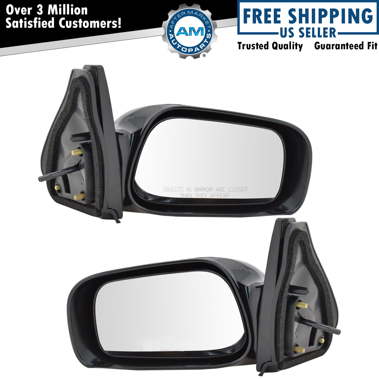 Manual Remote Side View Mirrors Left & Right Pair Set for 03-08 Toyota Matrix