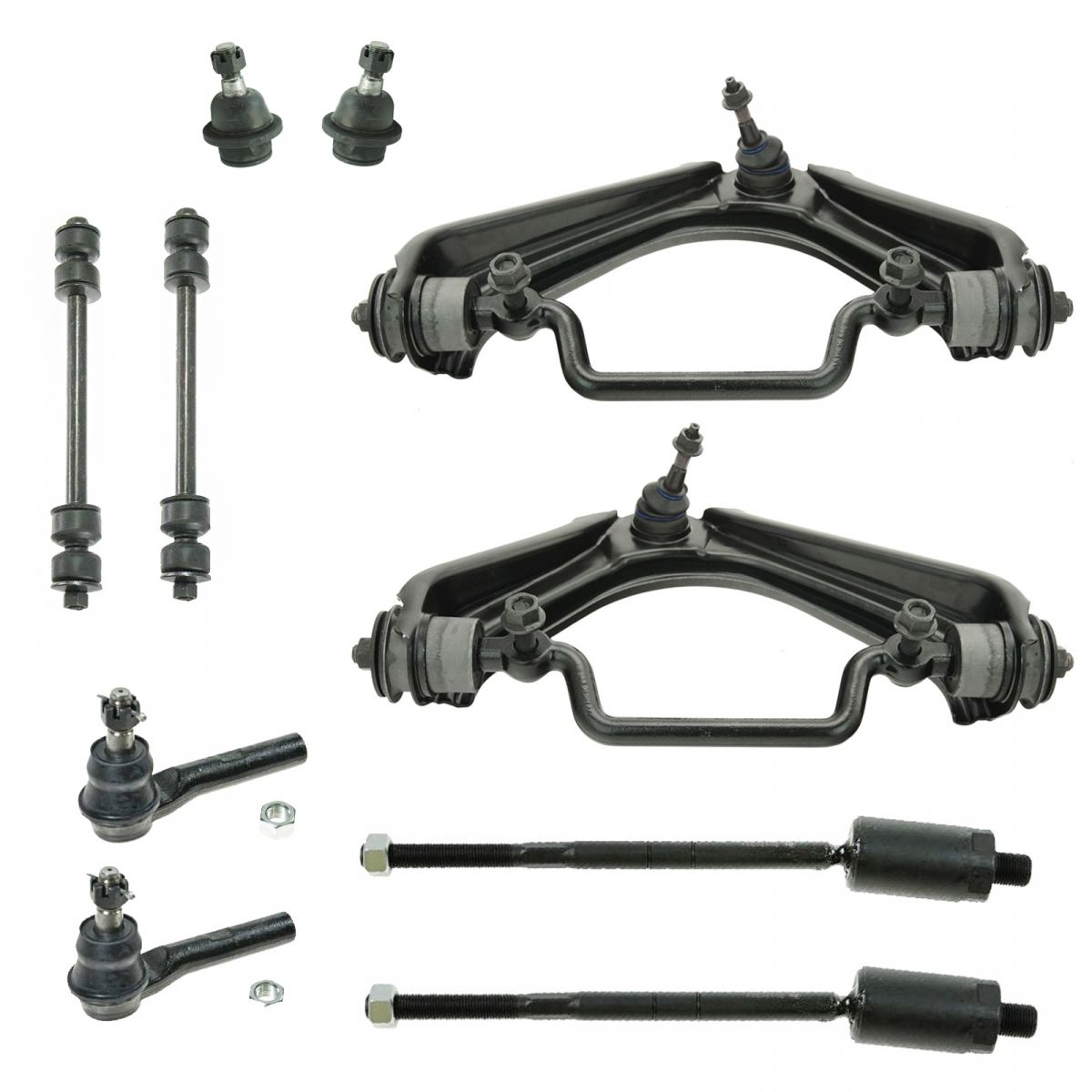 Control Arms Tie Rods Ball Joints 10 Pc Suspension Kit Set for 0205