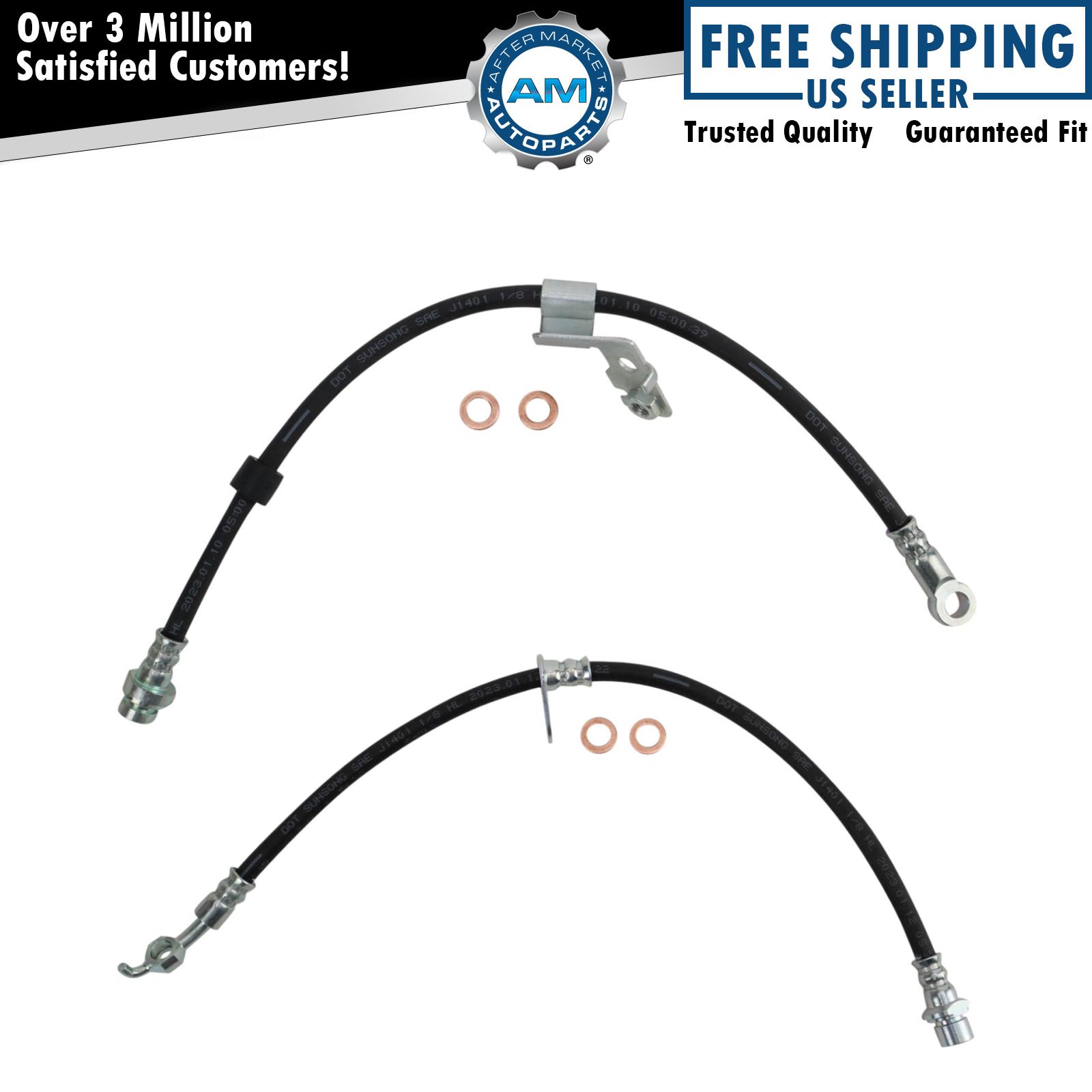 Front Brake Hose Set For 1996-2003 Toyota RAV4