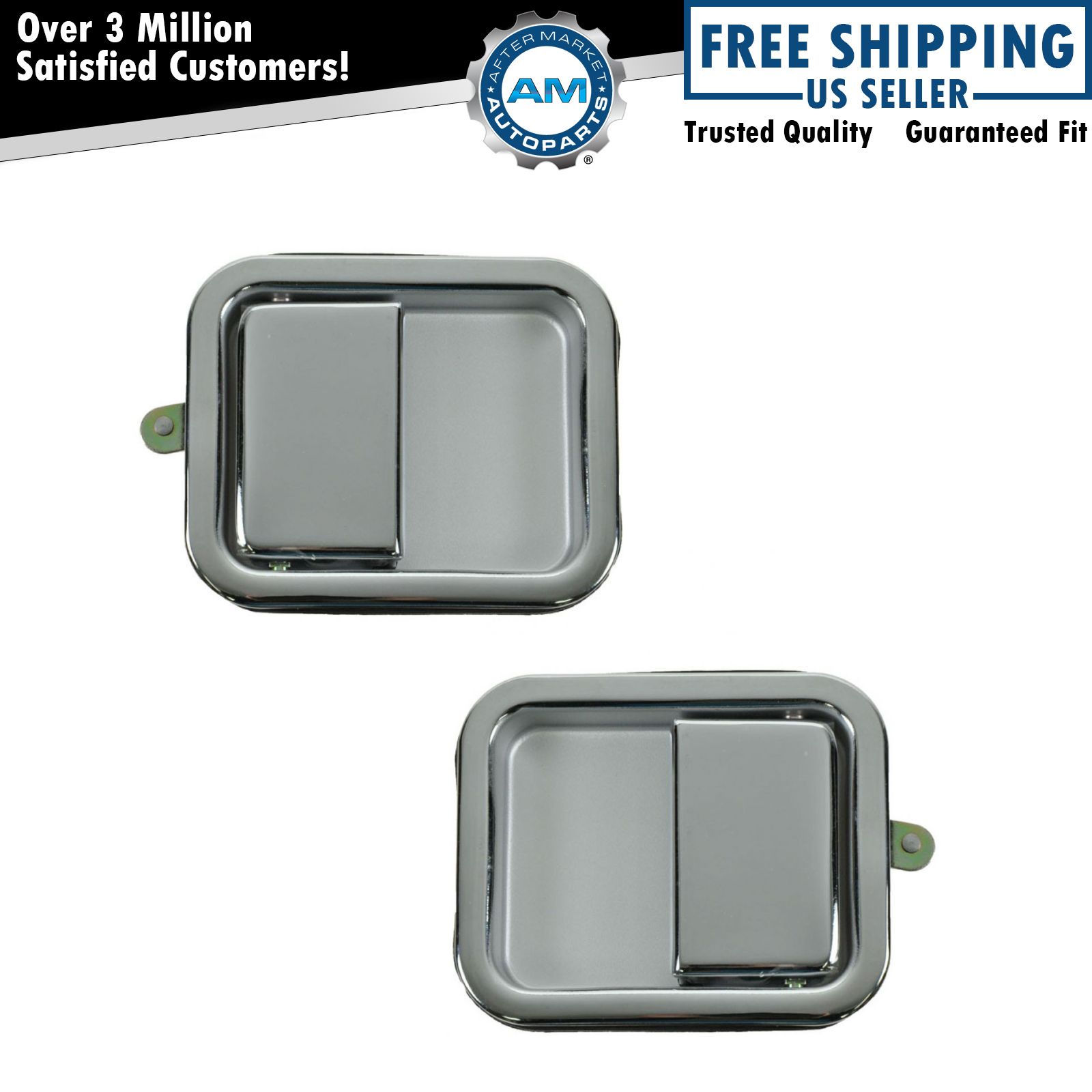 AM Autoparts Chrome Exterior Front Door Handle For Jeep Wrangler CJ7, CJ8 Scrambler - Passenger Right Side
