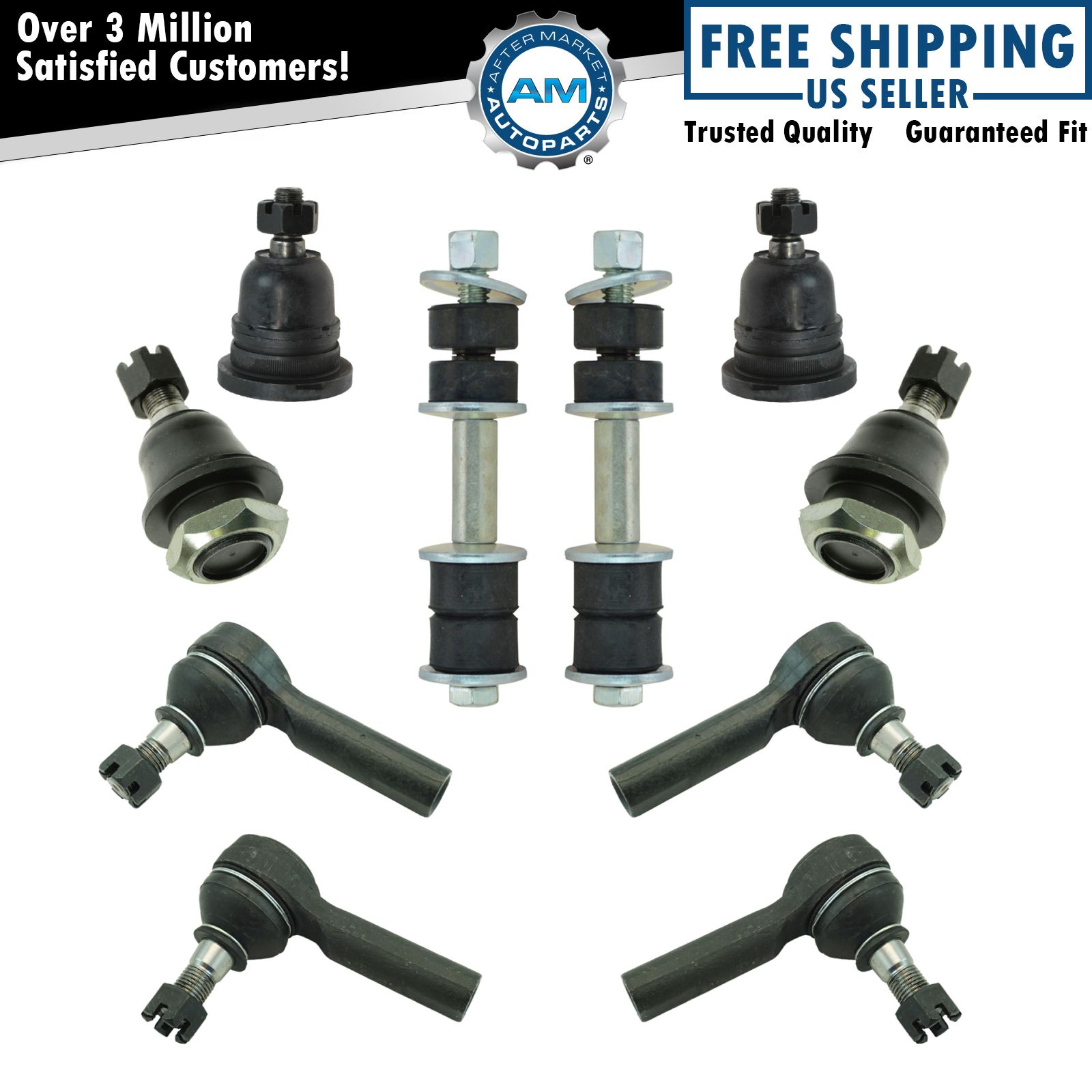 Upper Lower Ball Joints Inner Outer Tie Rod End Sway Bar Link Set for Xterra New
