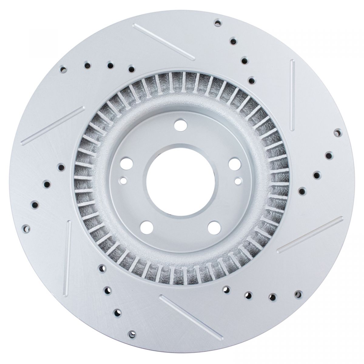 Front Performance Drilled Slotted GCoated Disc Brake Rotor Pair for