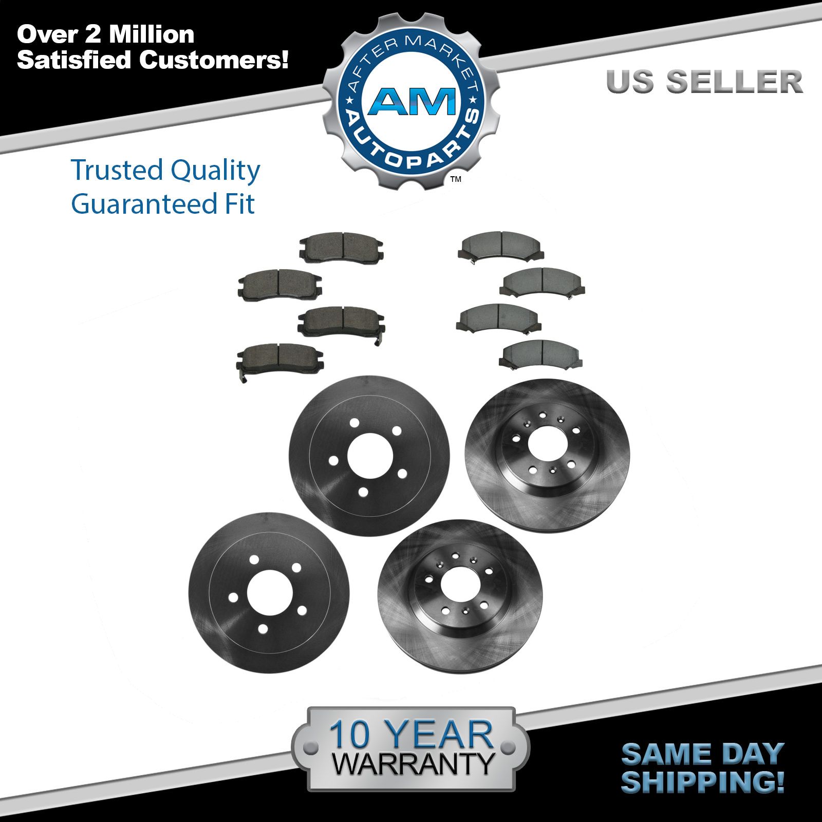 For 06 07 08 09 10 Chevy Impala Front & Rear Ceramic Brake Pad & Disc Rotor Kit eBay