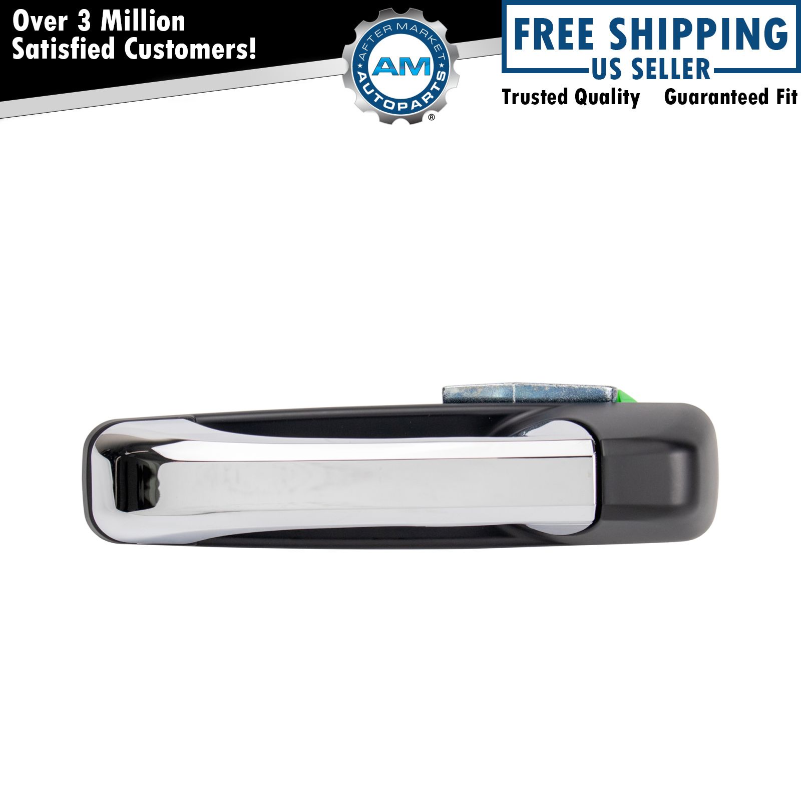 Rear Chrome & Black Exterior Outside Door Handle Driver Side Left for Ram