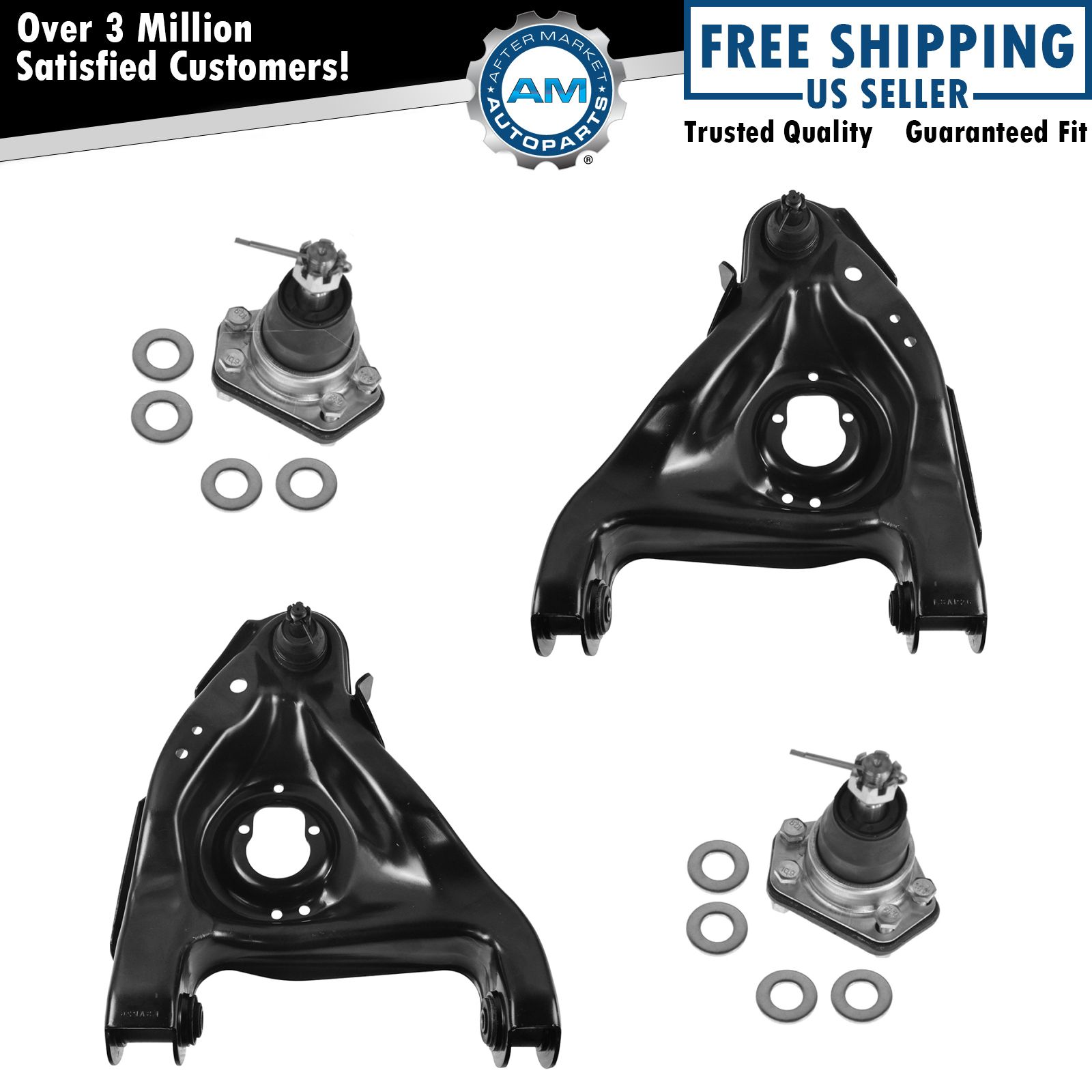 Front Lower Control Arm & Upper Ball Joints LH RH Set of 4 for S10 S15 2WD Truck
