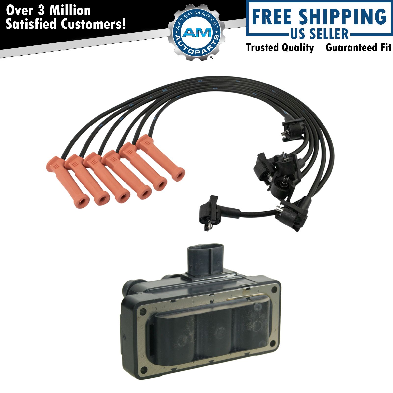 Ignition Coil & Spark Plug Wire Kit Set for Ford Mercury V6 New