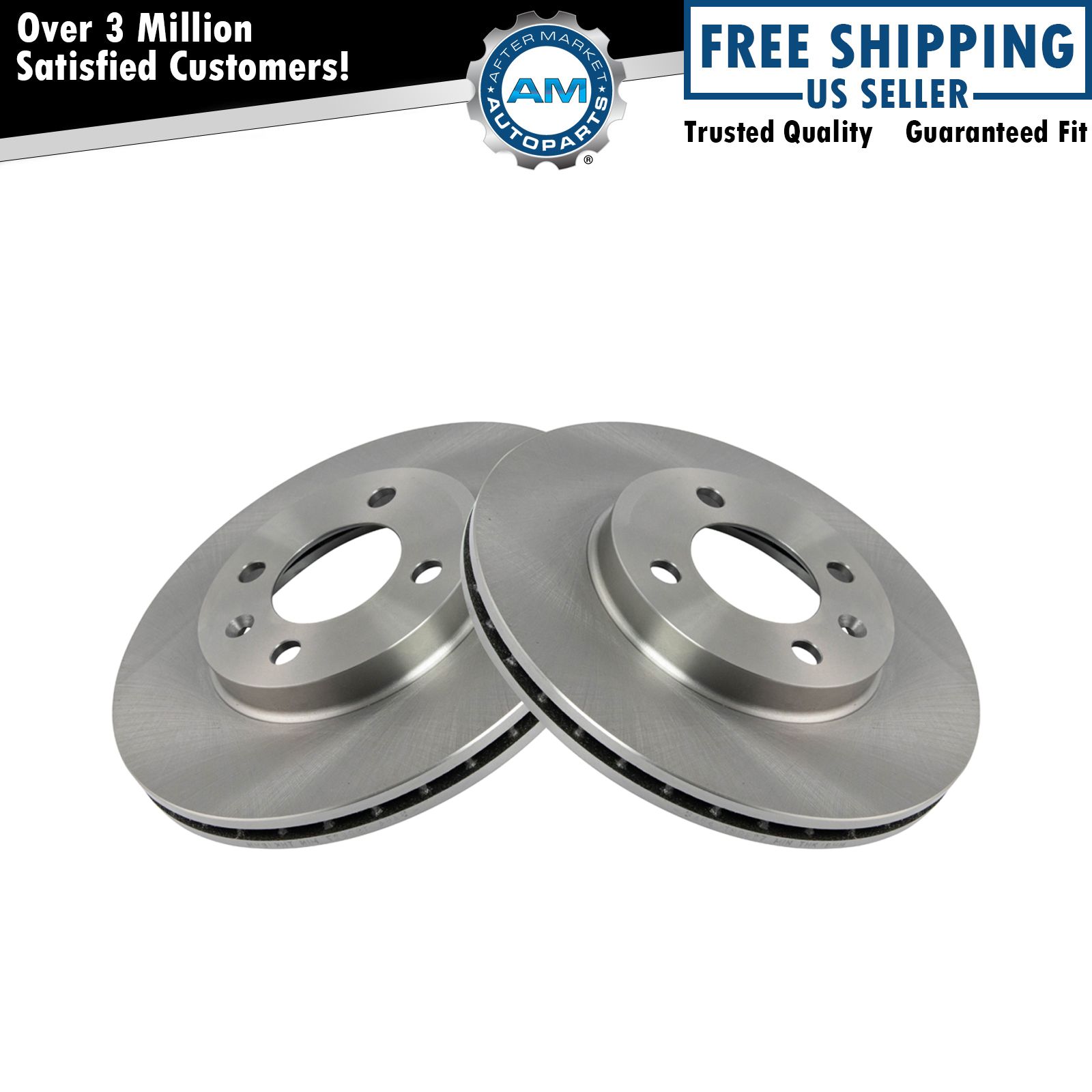 Front Brake Rotor LH & RH Pair Set for VW Golf Jetta Passat Quantum