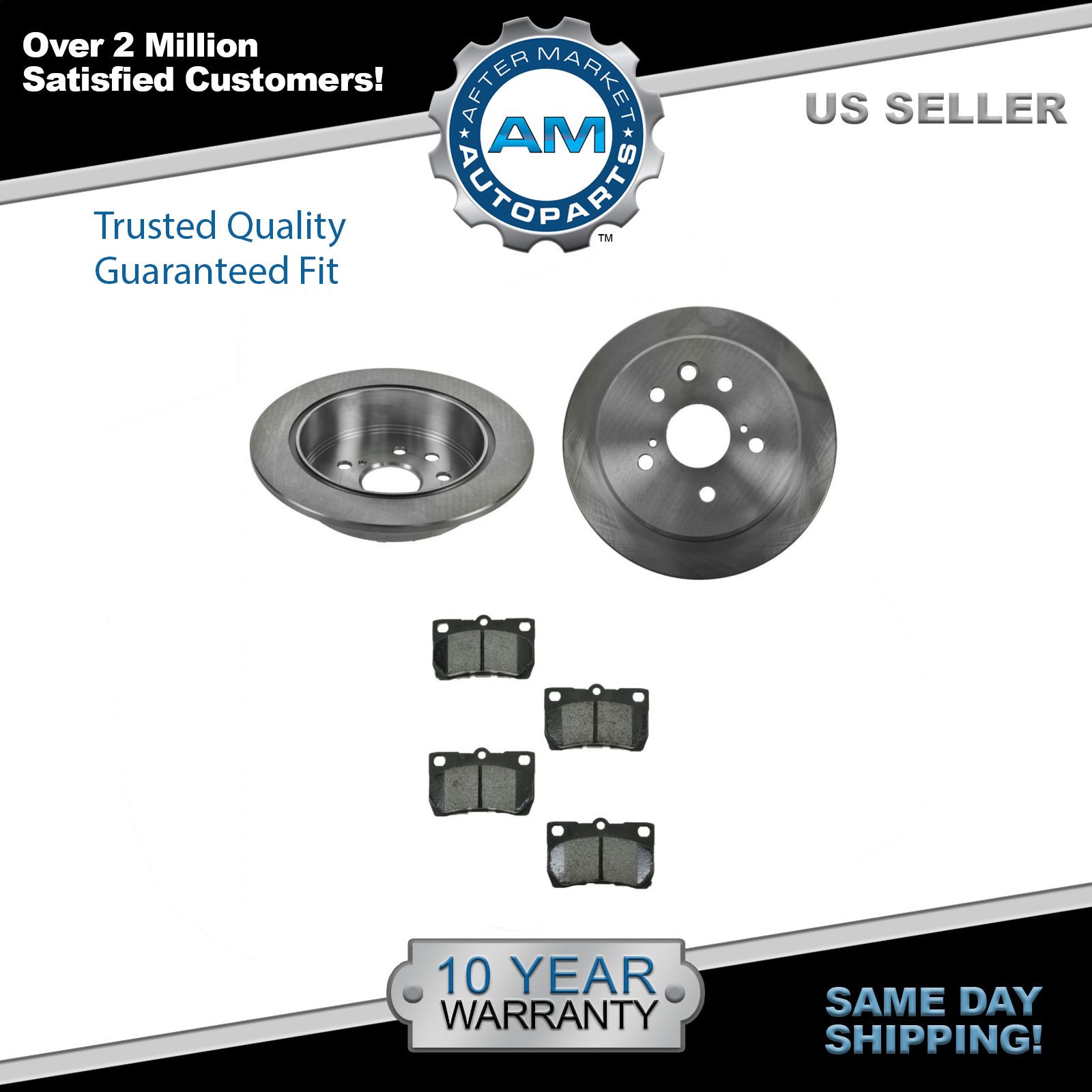 Rear Metallic Brake Pads & 2 Rotors Discs Kit Set for 0613 Lexus IS250