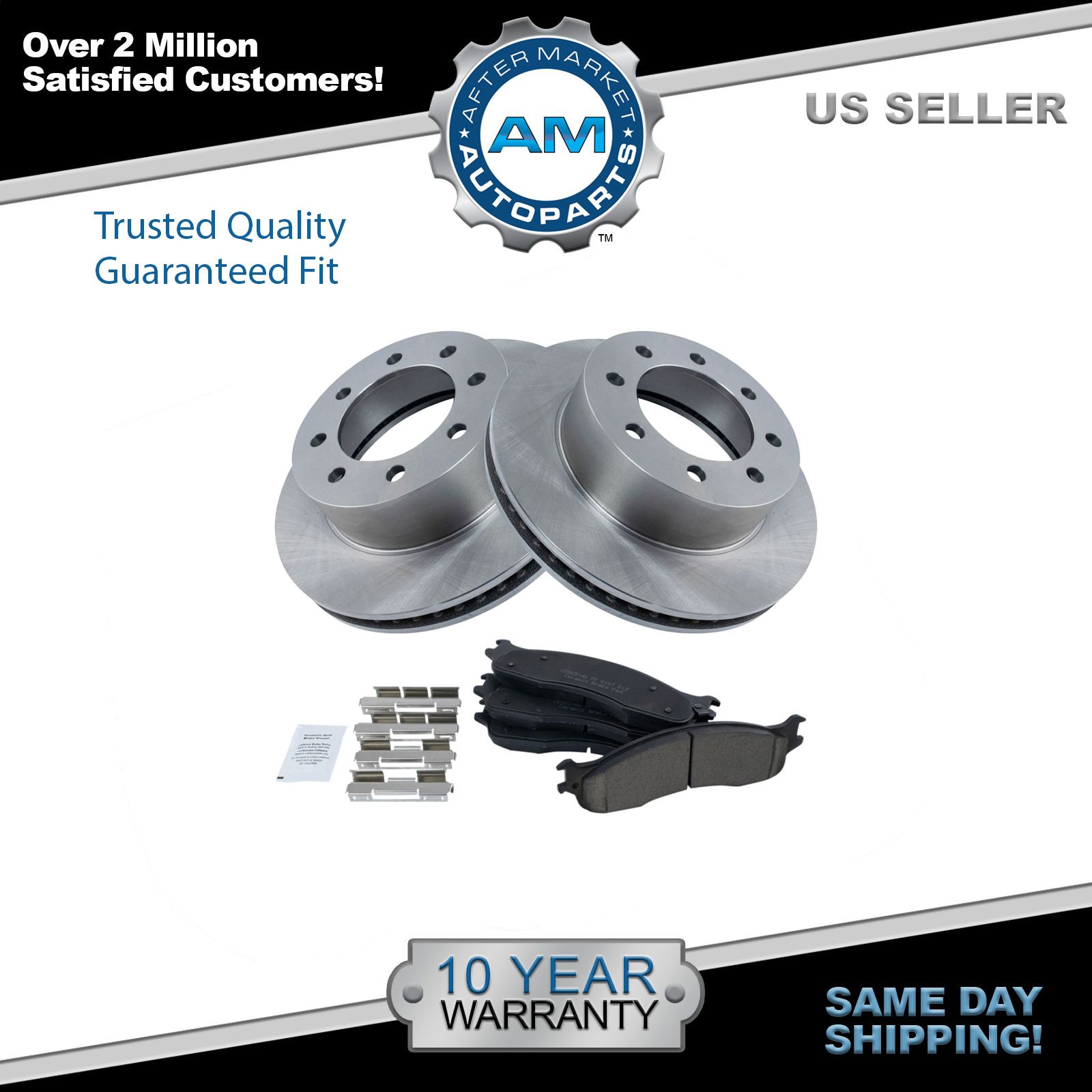 Front Ceramic Brake Pads & 2 Rotors Kit for Ram Pickup Truck 2500 3500