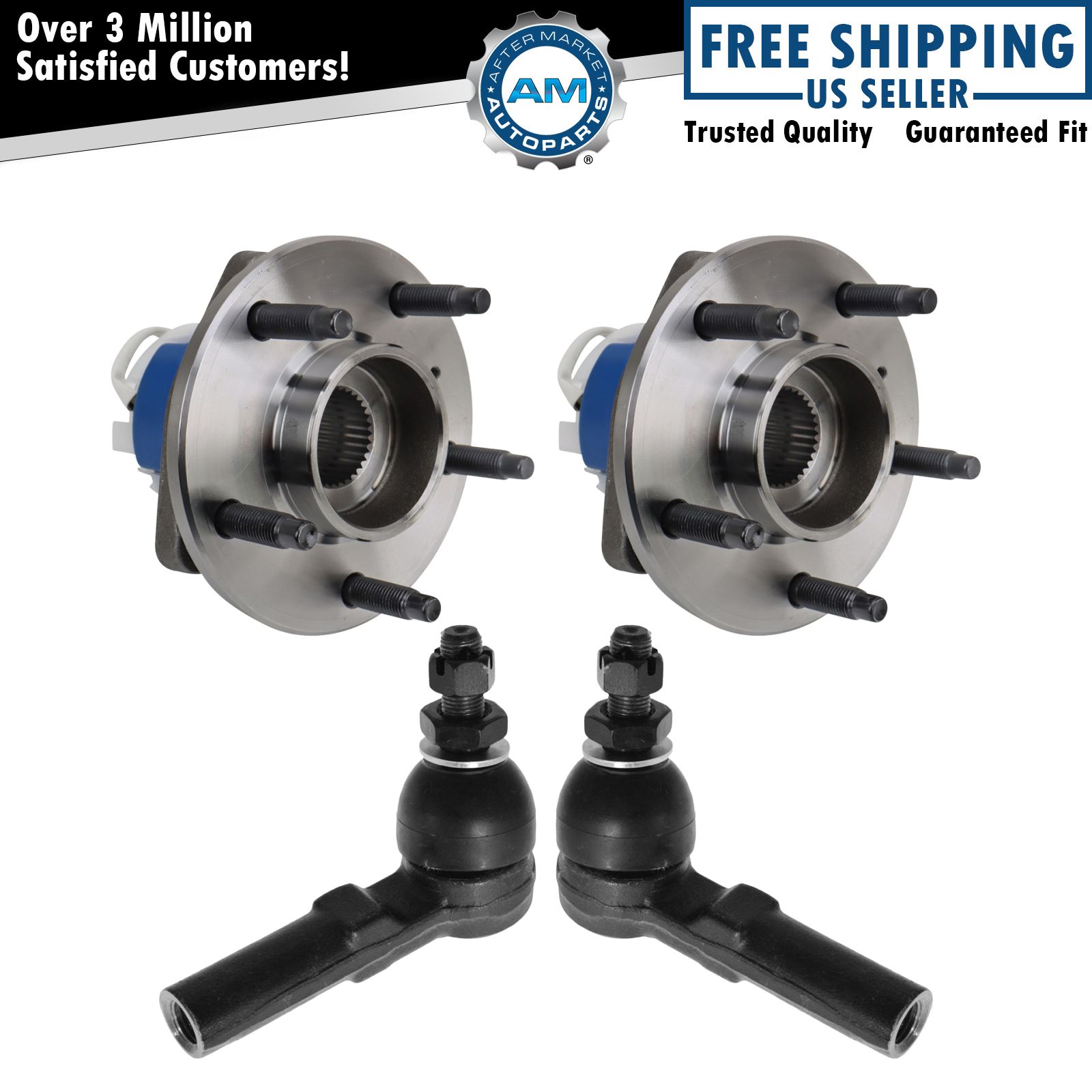 Front Wheel Bearing & Tie Rod Kit For Saturn Vue Pontiac Torrent Chevy Equinox – Detroit Axle