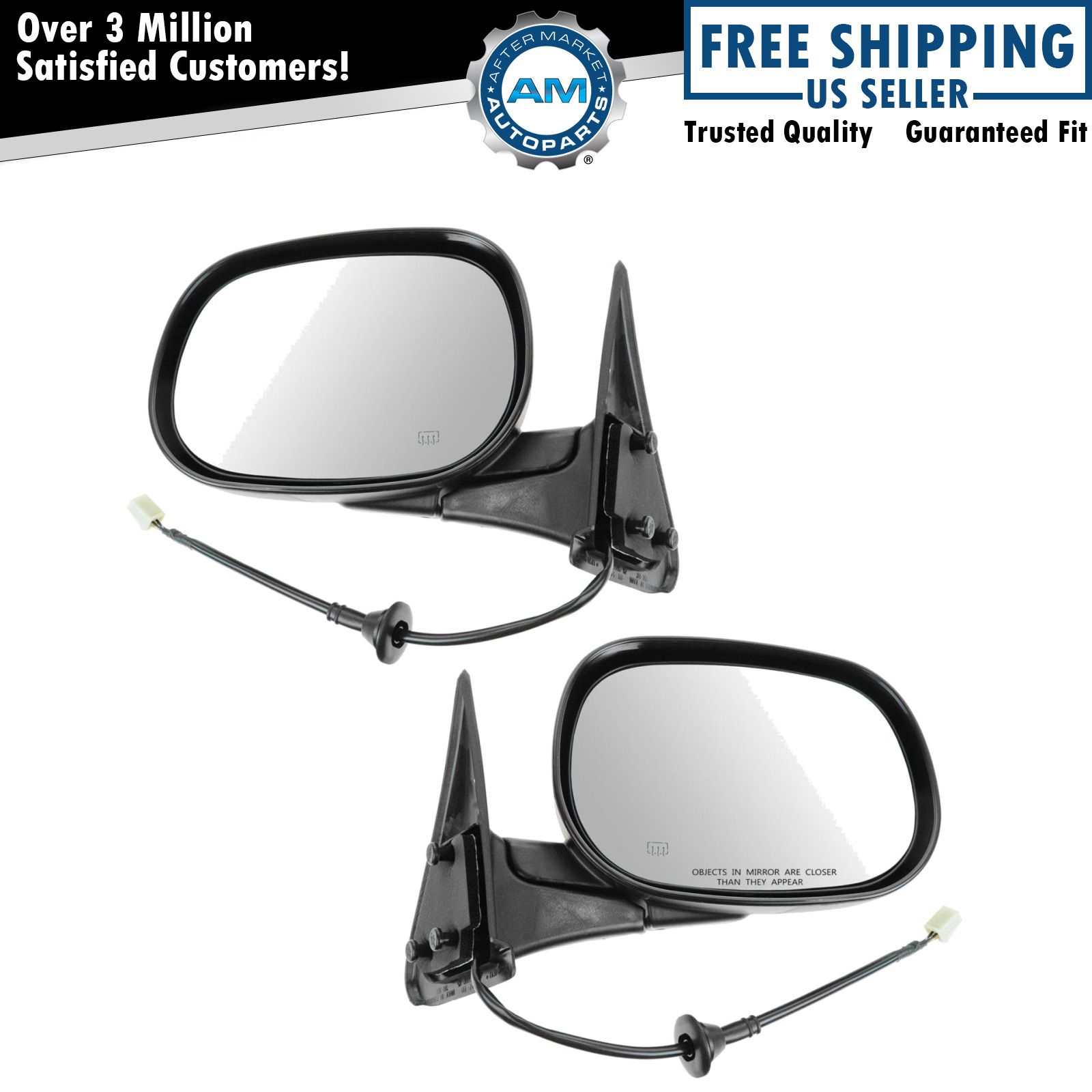 Power Heated Side View Mirrors Folding Pair Set NEW for Dodge Ram