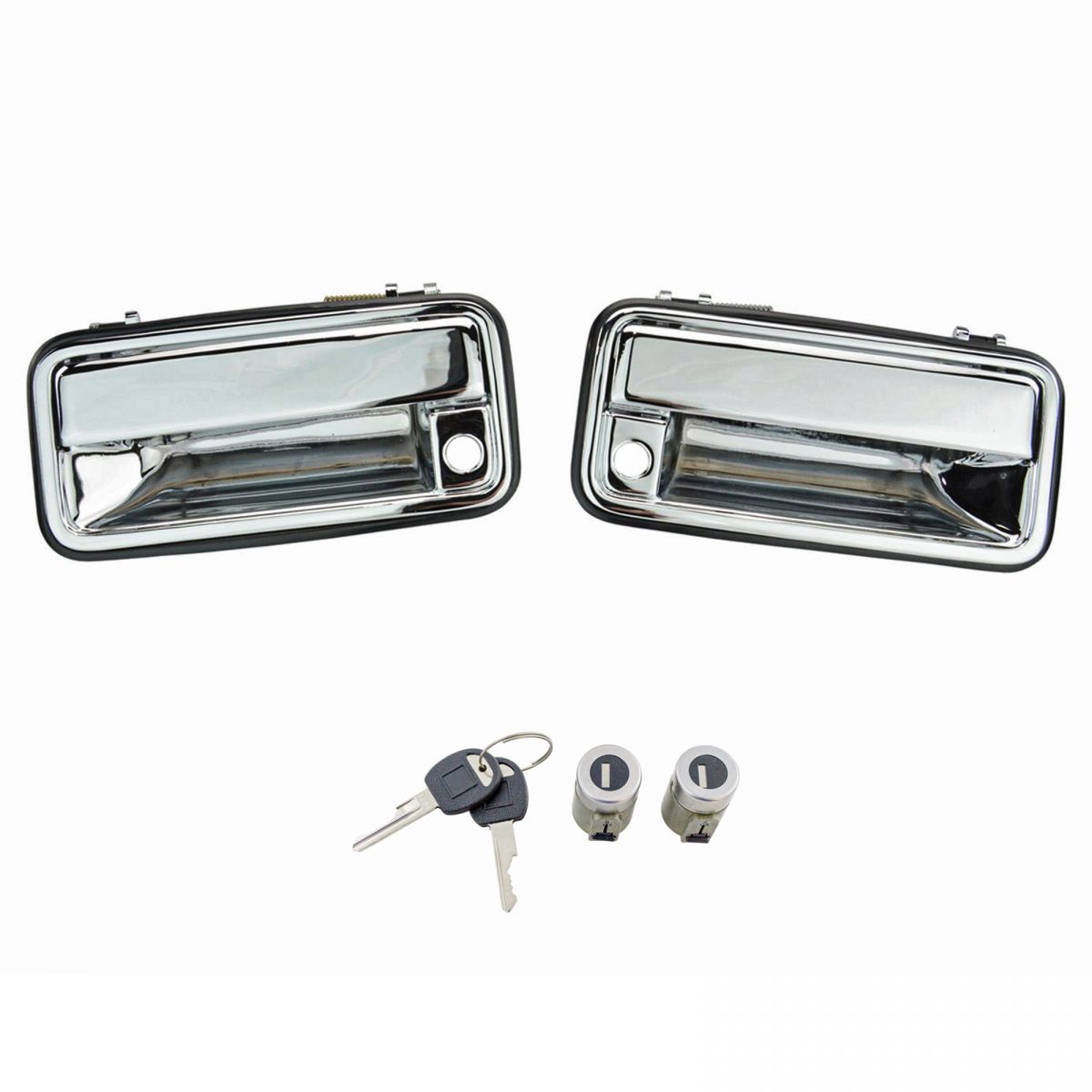 Front Chrome Exterior Outside Door Handle W Lock Cylinder Kit Set