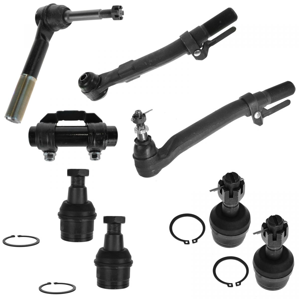 8 Piece Steering & Suspension Kit Tie Rod Ends Adjusting Sleeve Ball