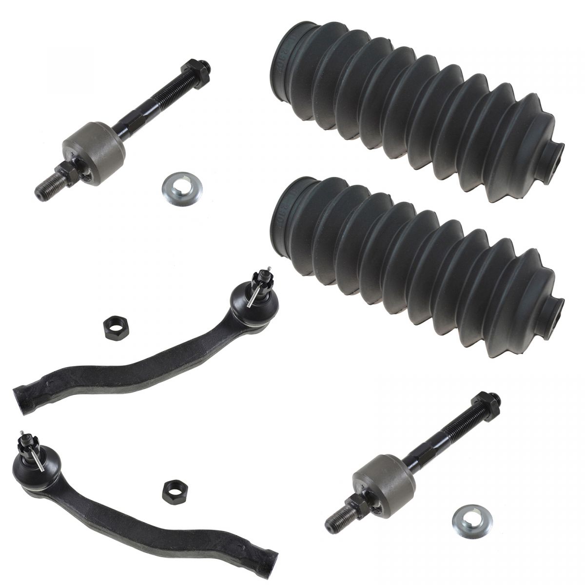 Tie Rod End Inner Outer w/ Rack Boot Bellow LH RH Set of 6 Kit for