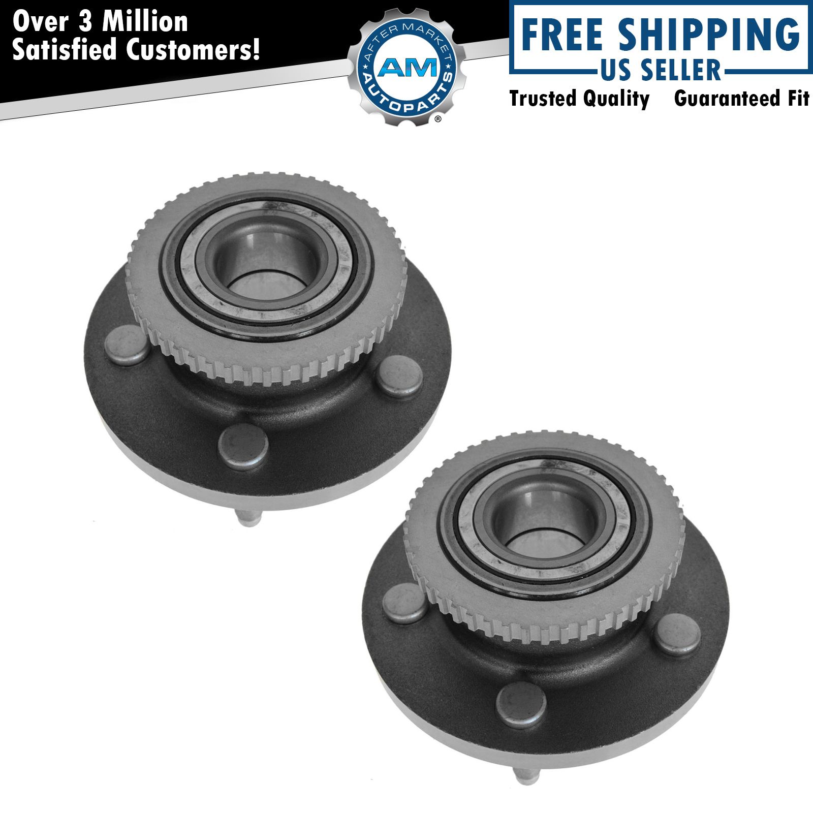 Front Wheel Hub & Bearing Left & Right Pair Set for Ford Mercury Lincoln