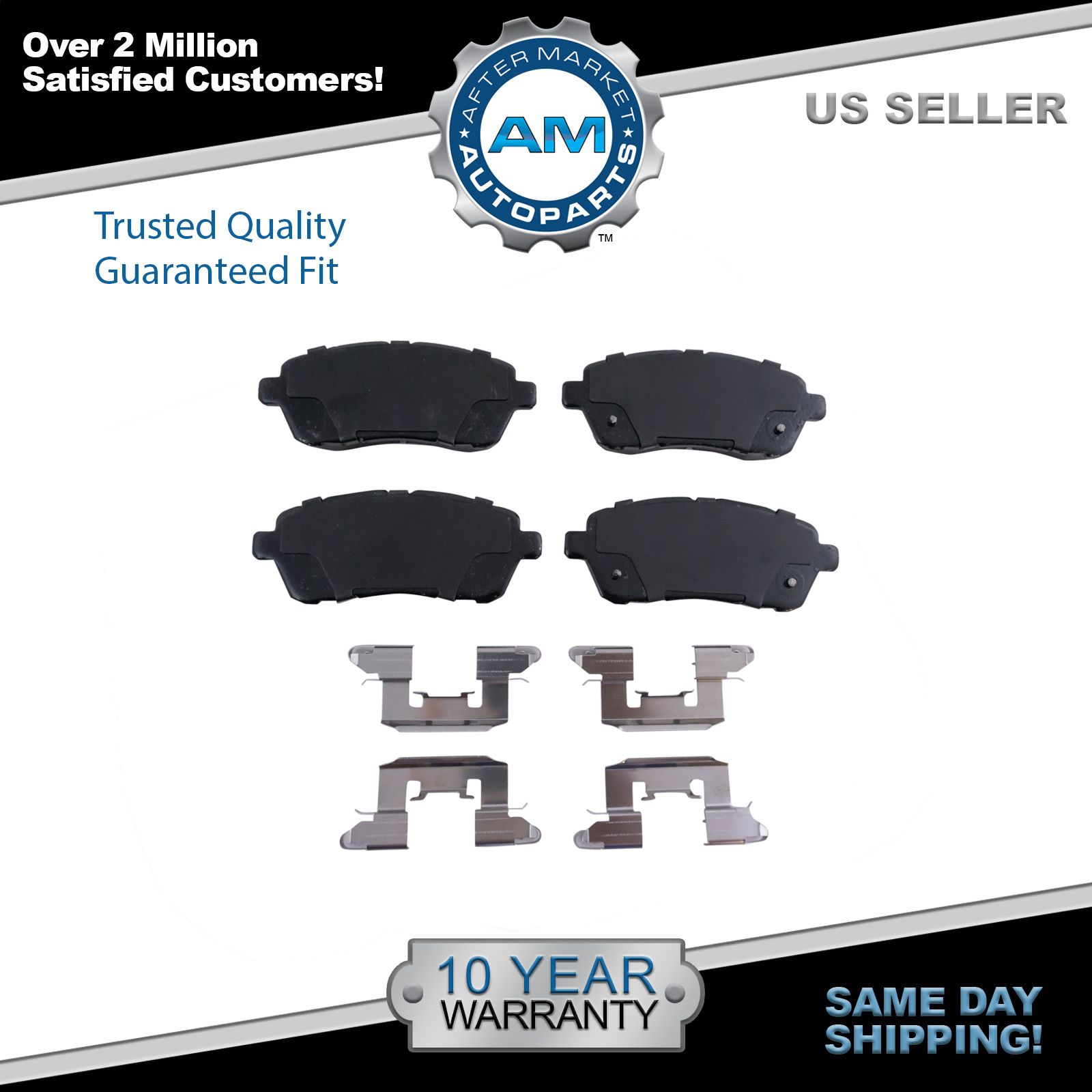 Both Left and Right 2016 For Ram 1500 Front Set Semi Metallic Brake Pads with 2 Years Manufacturer Warranty