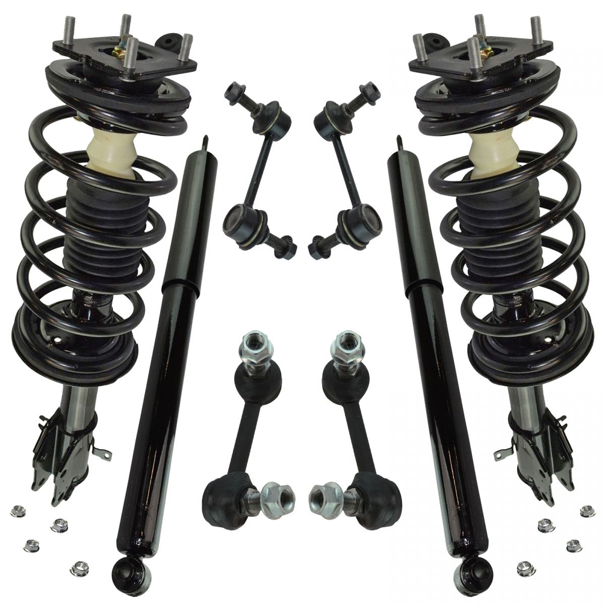 Front & Rear Strut & Shock Absorbers with Sway Bar End Links Kit for CX ...