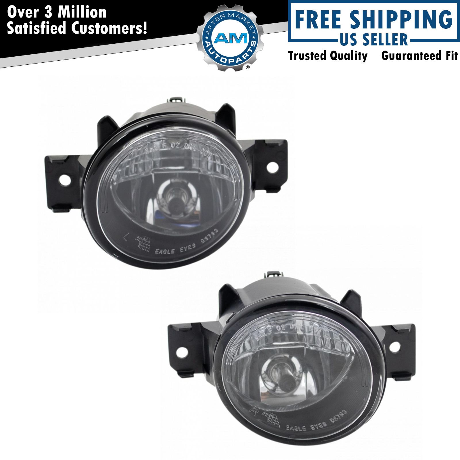 Fog Light Lamp Assembly Pair LH RH Sides for Nissan Altima Sedan w