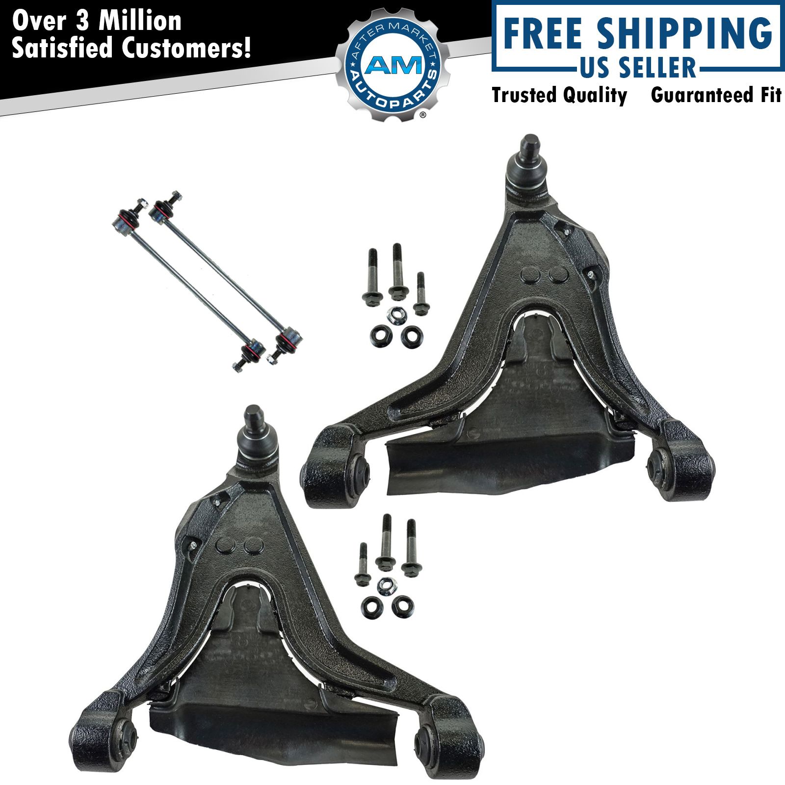 Front Lower Control Arms w/ Ball Joint Sway Bar Link Set for Volvo 850 V70 S70