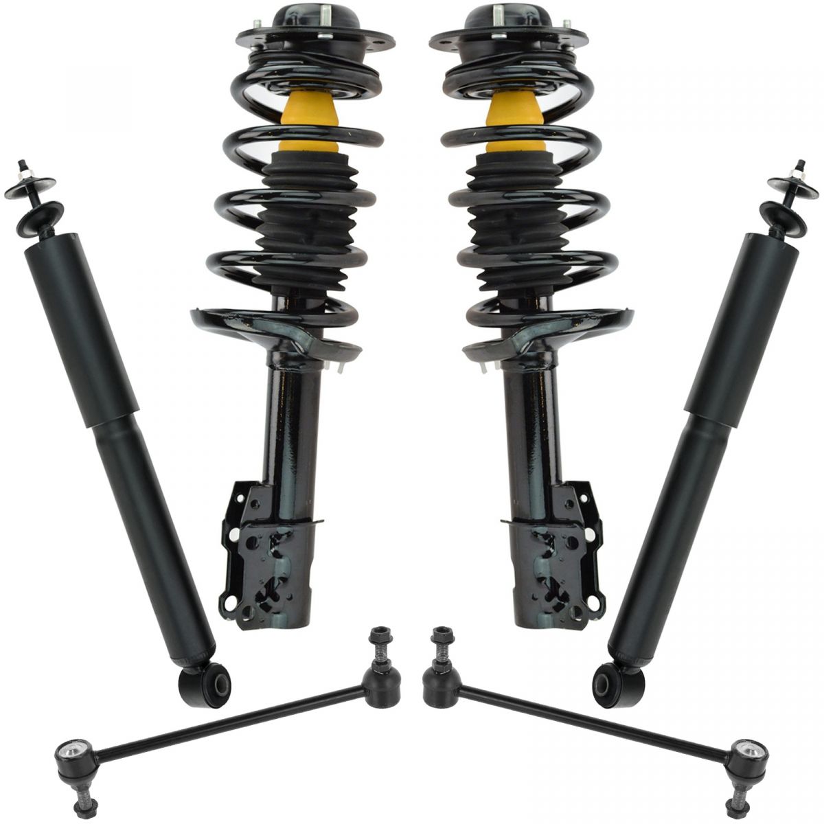 Strut Assembly Shock Absorber Set of 4 & Front Sway Bar Links for