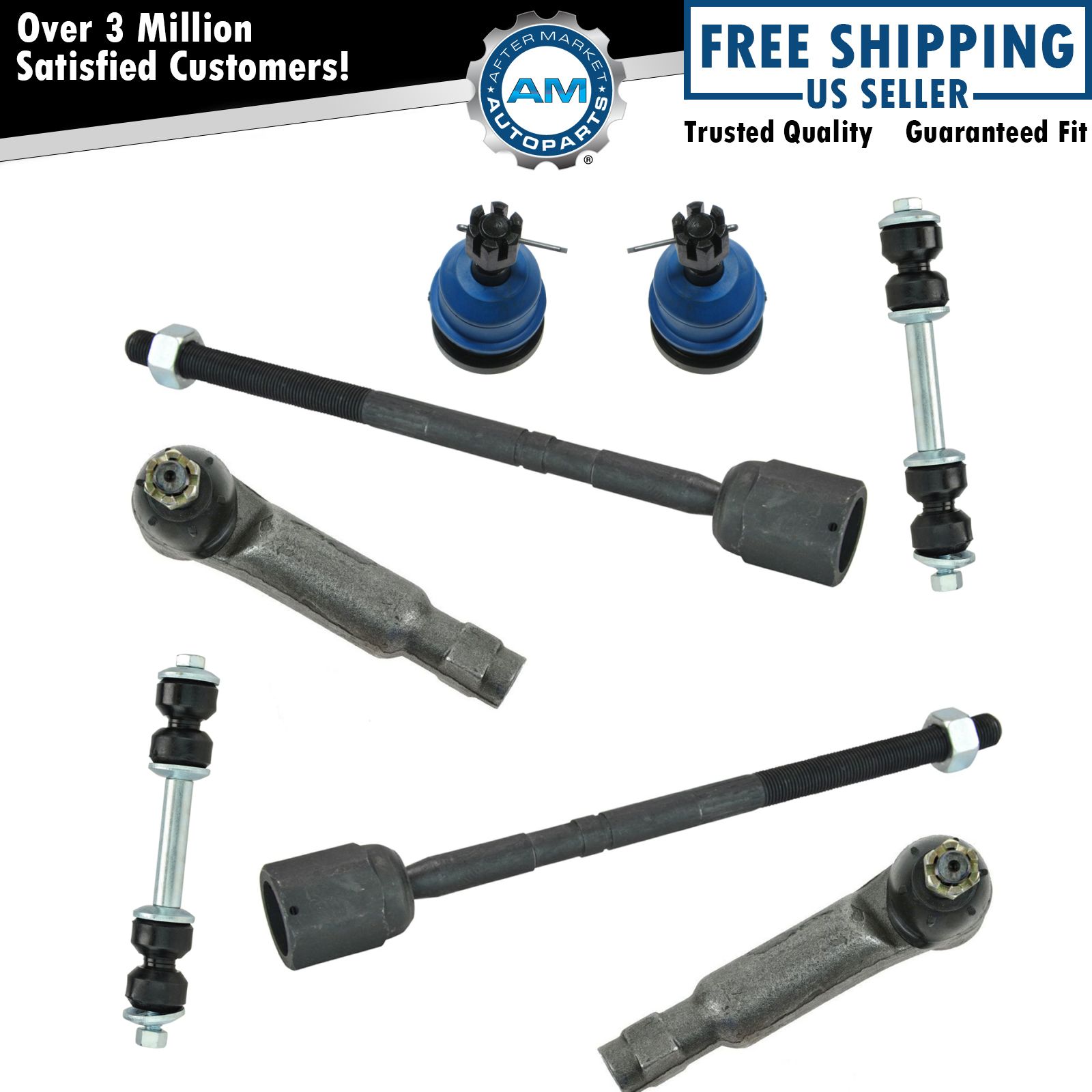 Tie Rod End Lower Ball Joint Sway Bar Link Front Suspension Set Kit for Ford