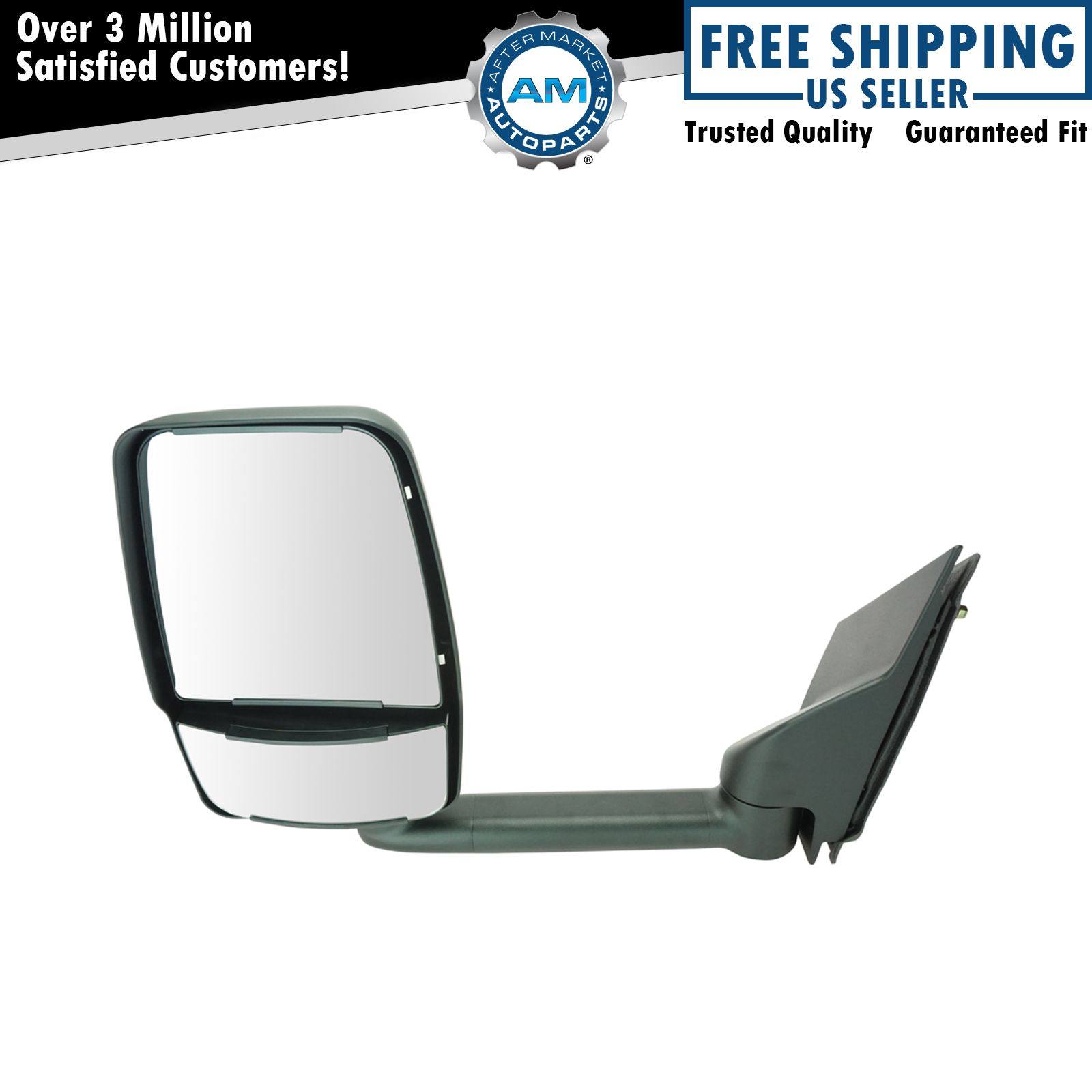 Textured Tow Manual Mirror LH Left Driver Side for 03-17 Chevy Express Savana