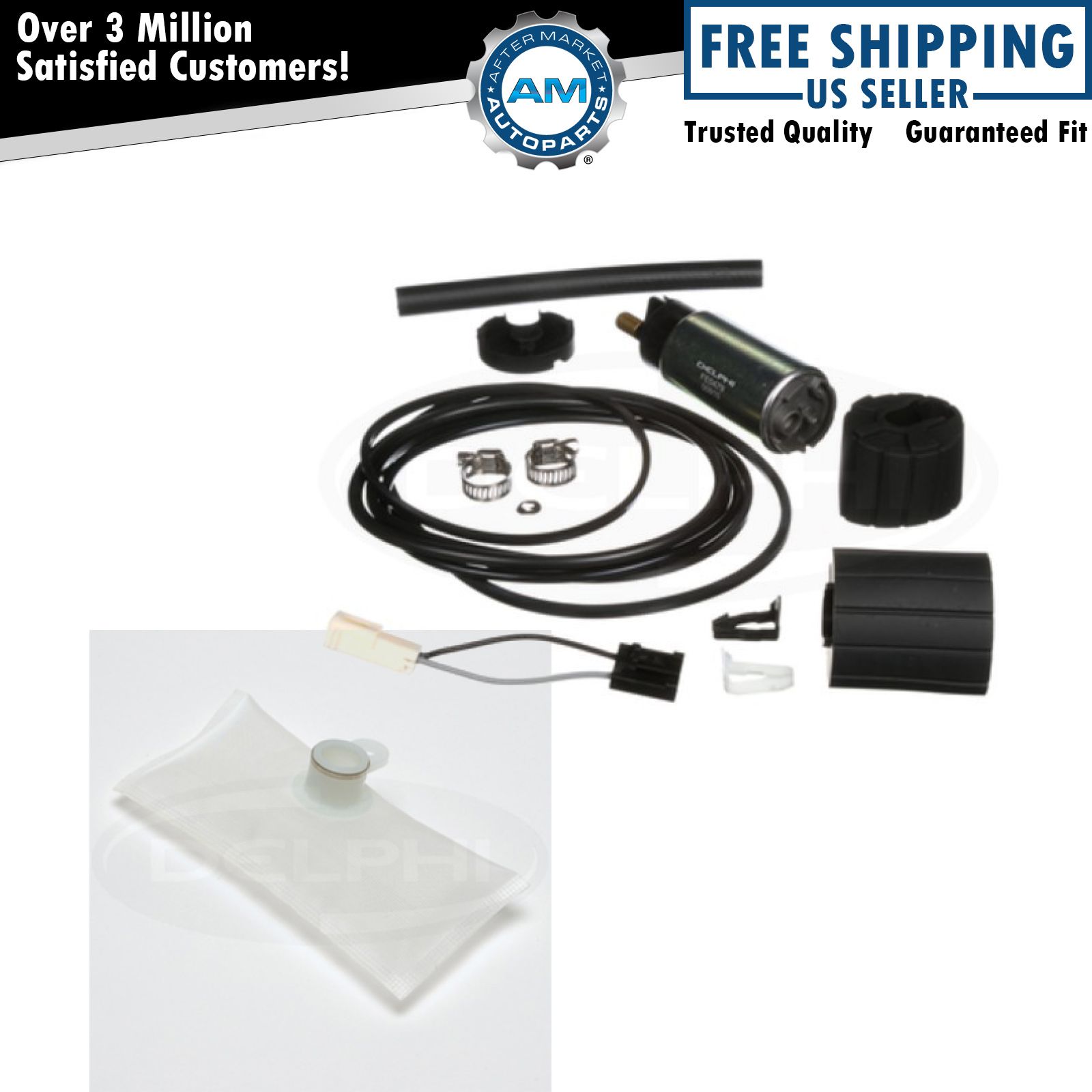Delphi Electric Fuel Pump Kit with Strainer for Ford Mercury Lincoln Geo New
