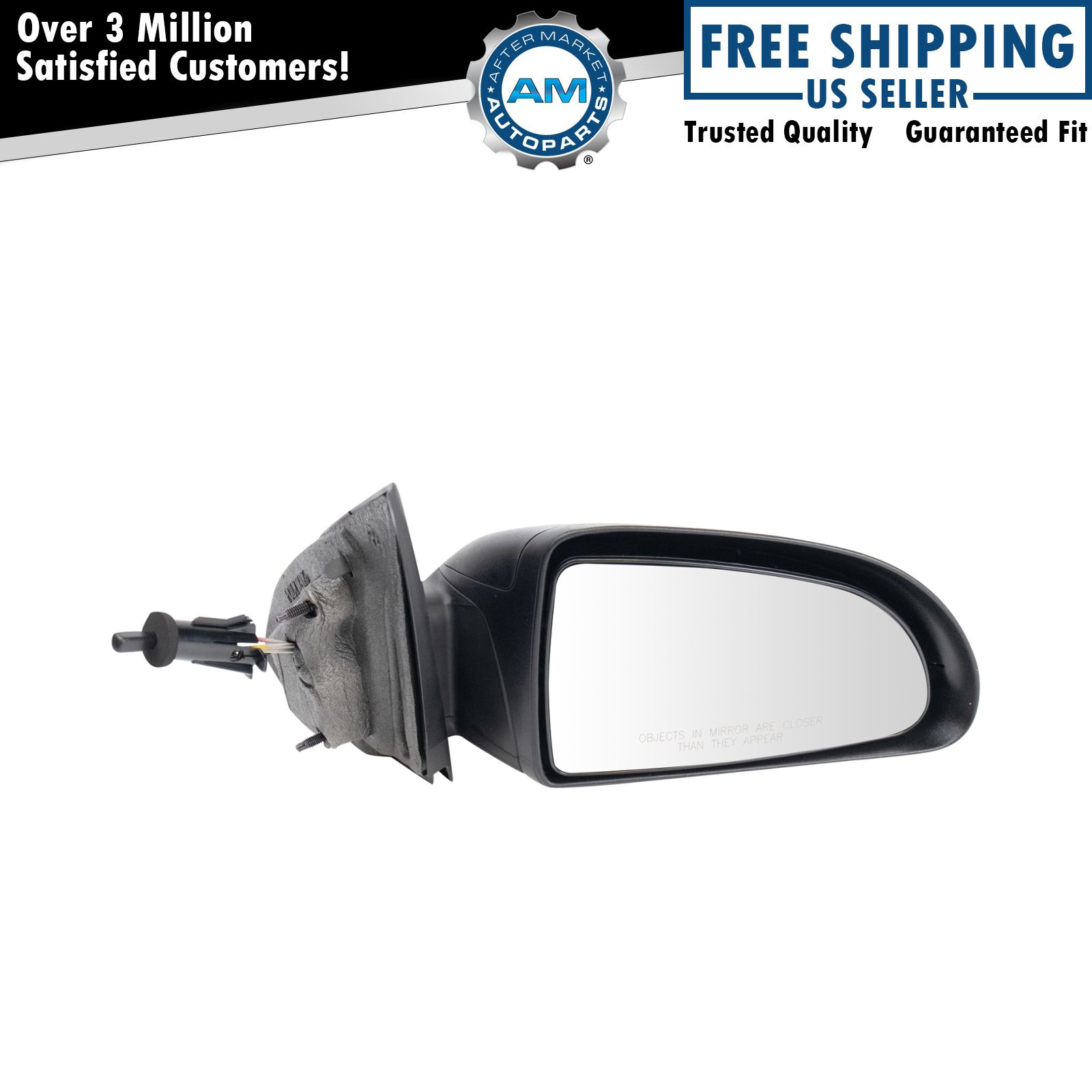 AM Autoparts Manual Remote Side View Mirrors – LH & RH Pair For Chevy Cobalt / Pontiac G5 4-Door 2005-2010
