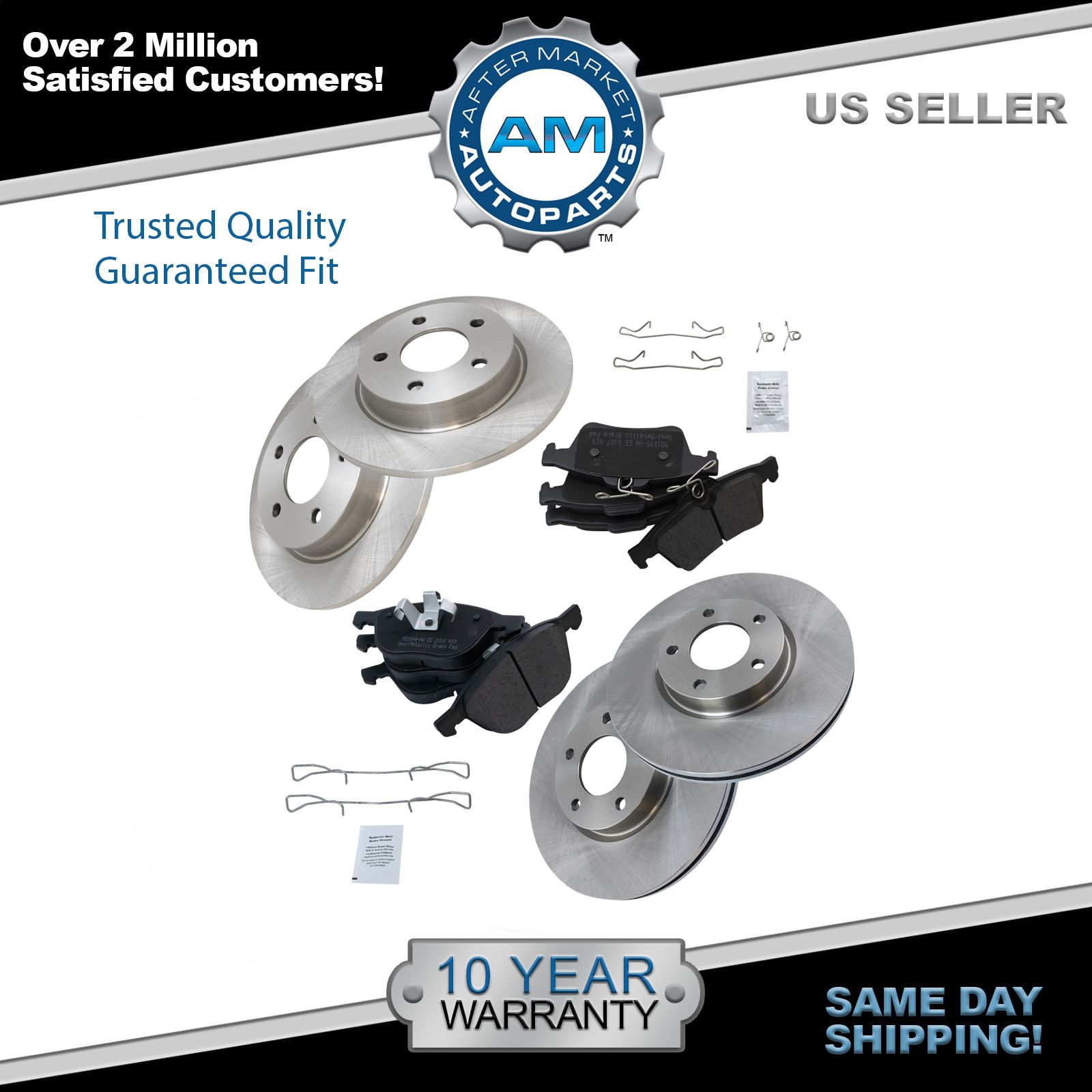 Semi Metallic Brake Pad & Rotor Front & Rear Kit for Mazda 3 Mazda3 eBay