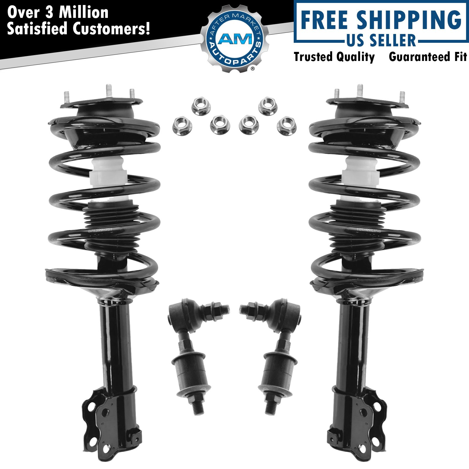 Front Strut & Spring Assemblies with Sway Bar End Links Kit for Nissan Quest New