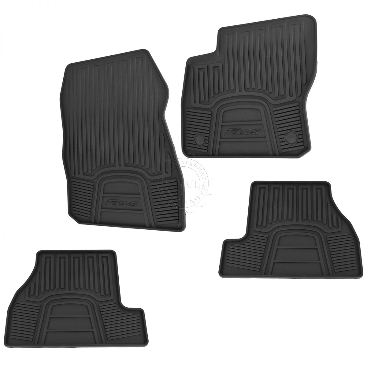 OEM Floor Mat Black Rubber LH RH Front & Rear Kit Set of 4 for 12