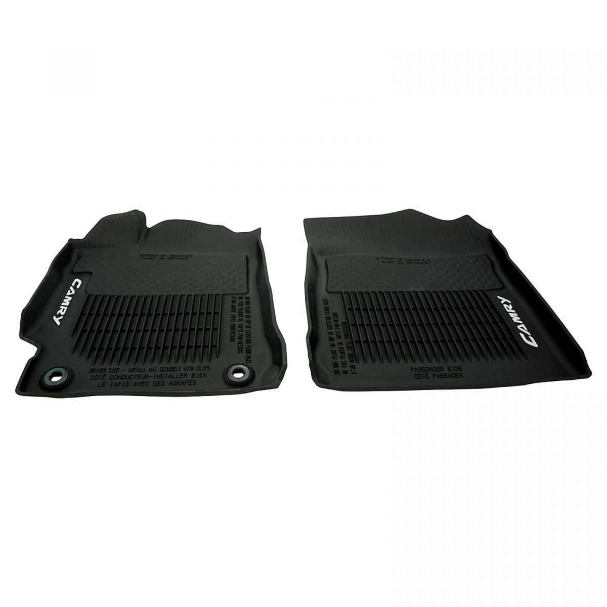 OEM Black Rubber All Weather Floor Mats Front & Rear Set of 3 for