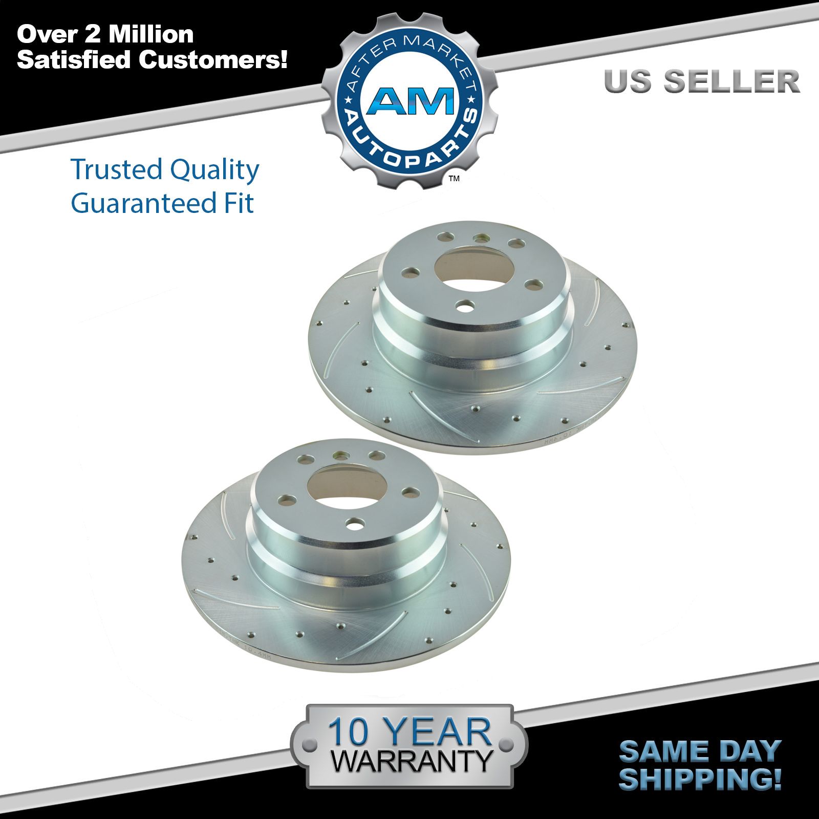 High-End 8 Ceramic Pads 5lug Front+Rear Kit Fits:- 128i 4 Black Coated Cross-Drilled Disc Brake Rotors