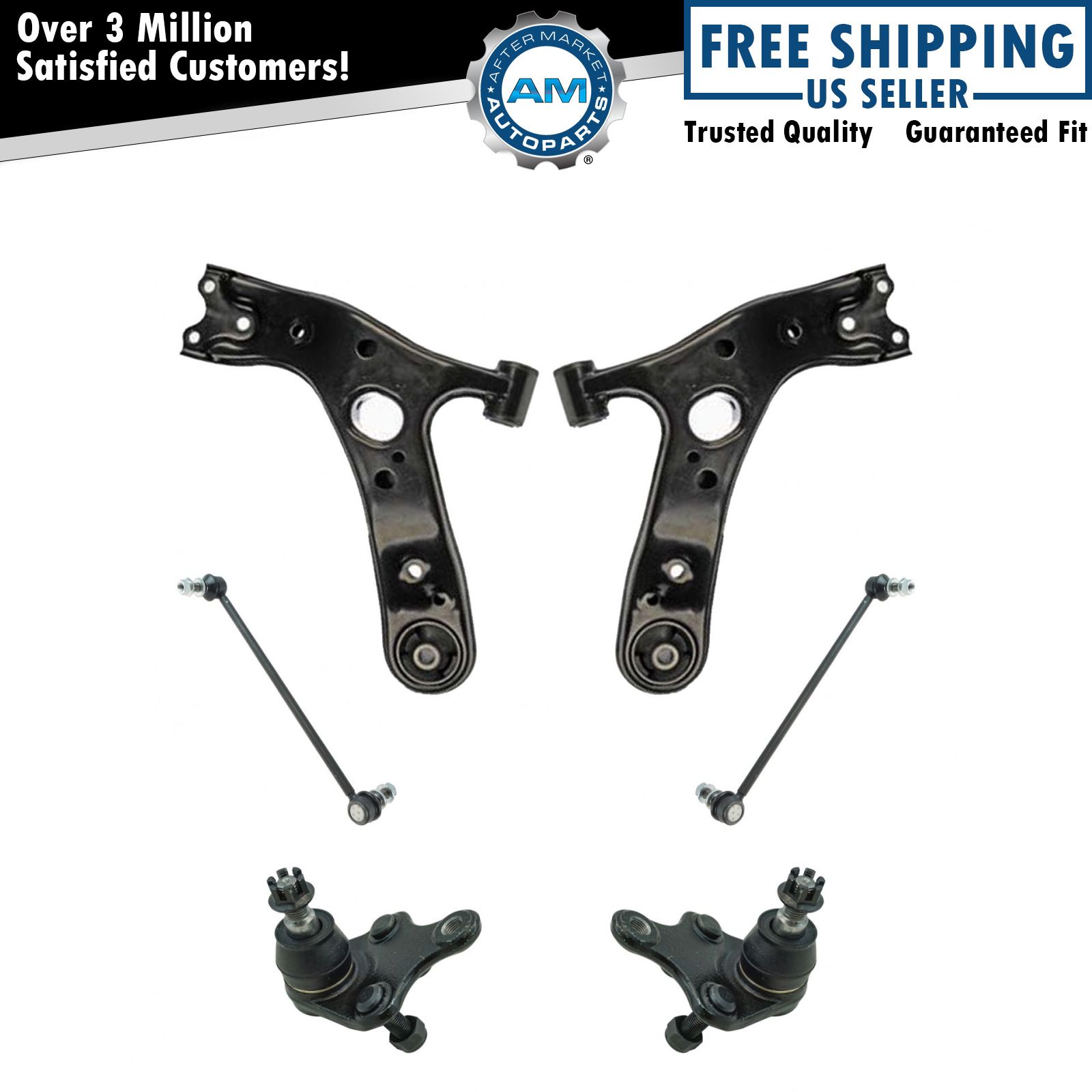 Front Suspension Kit Control Arms Ball Joints & Sway Bar Links 6pc for Scion New