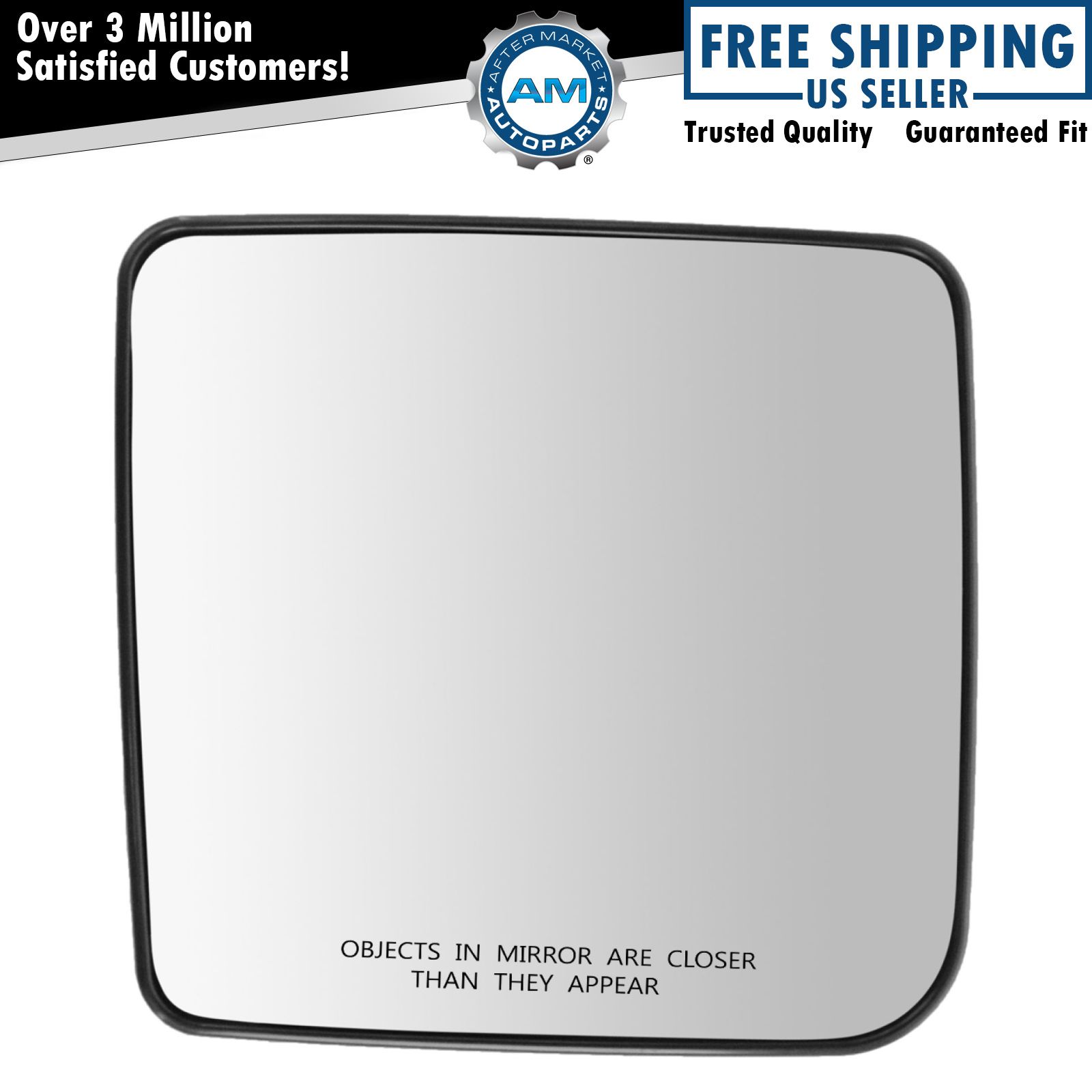 Mirror Glass w Backing Plate Convex RH Right Passenger Side for Jeep Wrangler