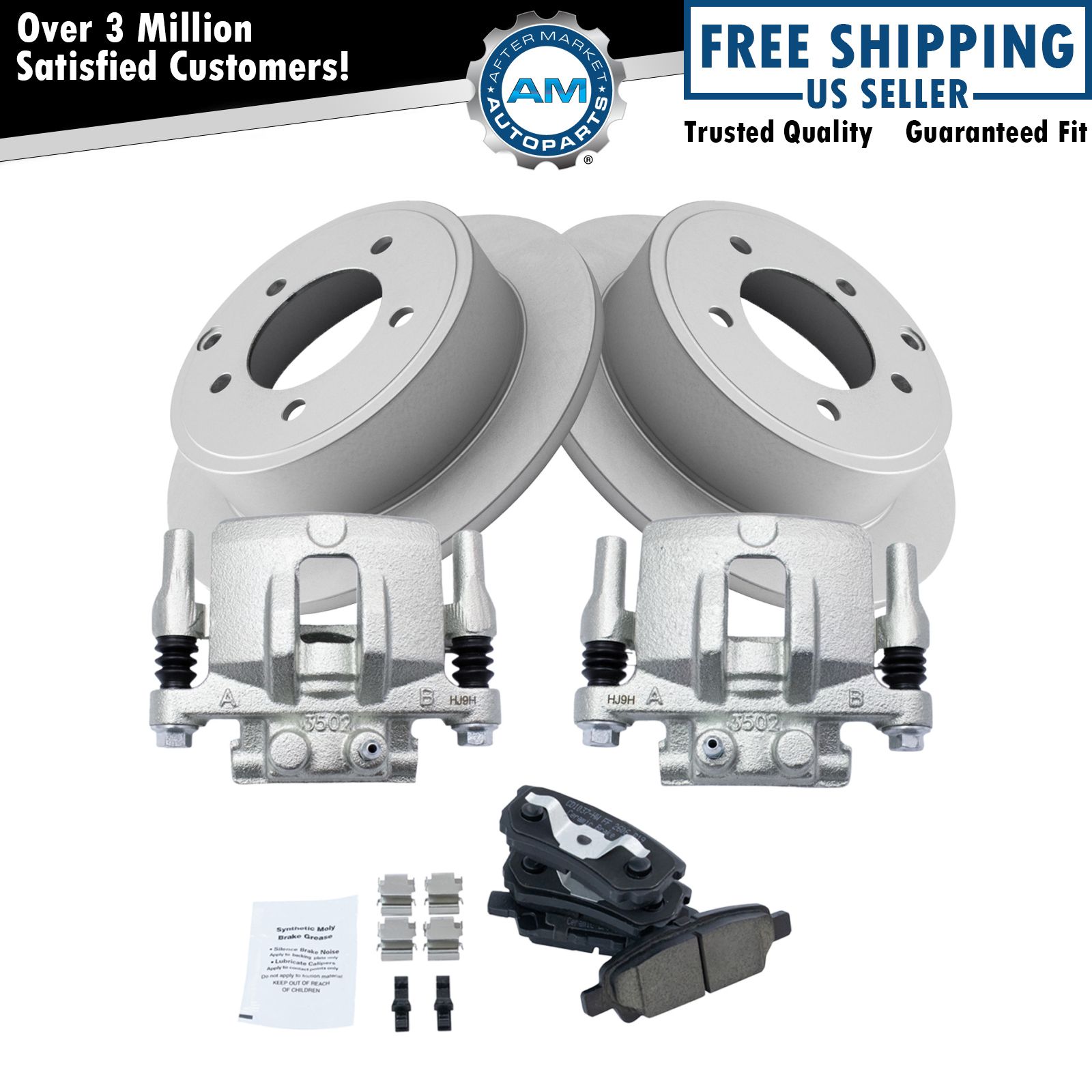 Rear Ceramic Pads G-Coated Rotors Calipers Kit for Chrysler