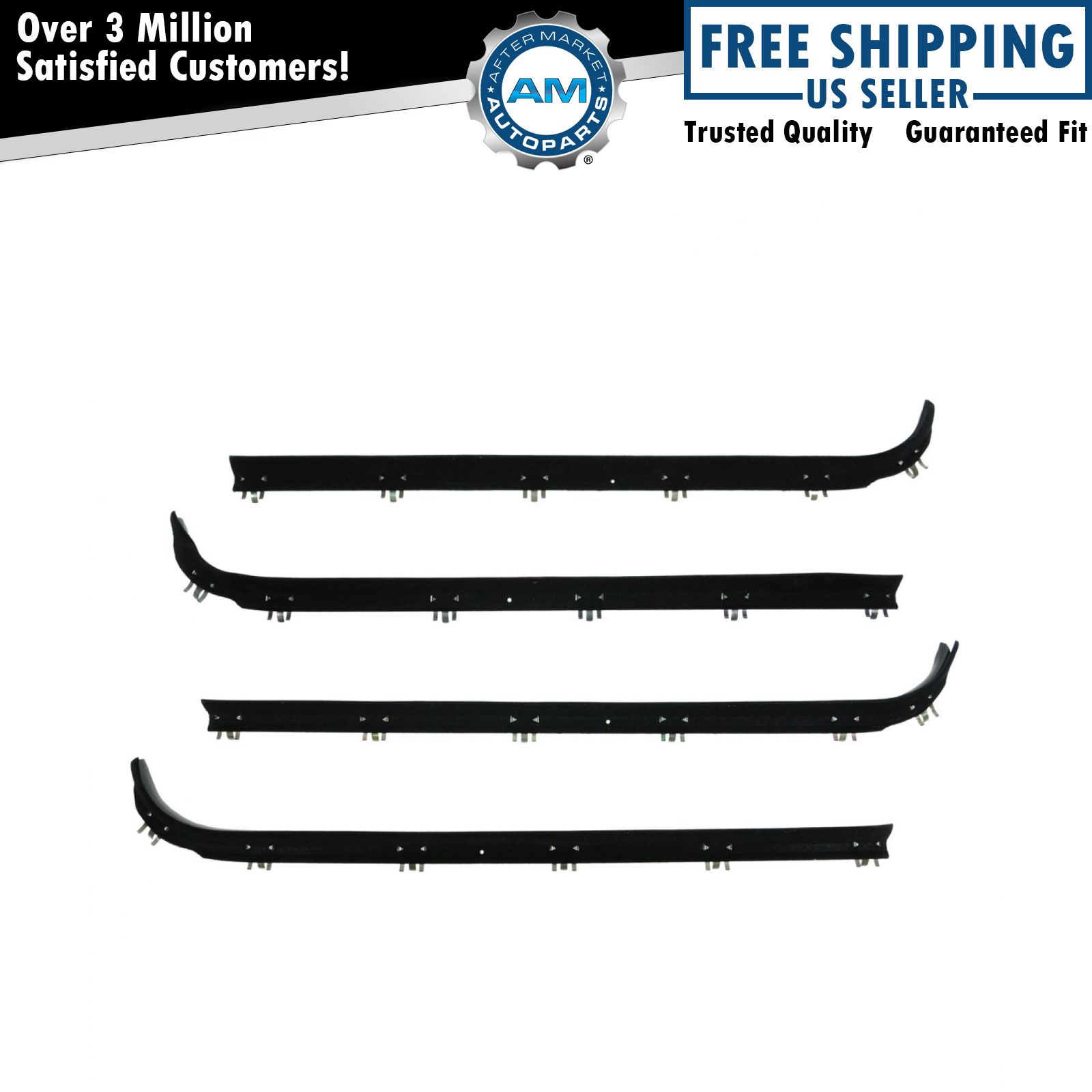 Window Sweep Weatherstrip Seal Kit Set of 4 for 75-91 Ford Econoline E Series