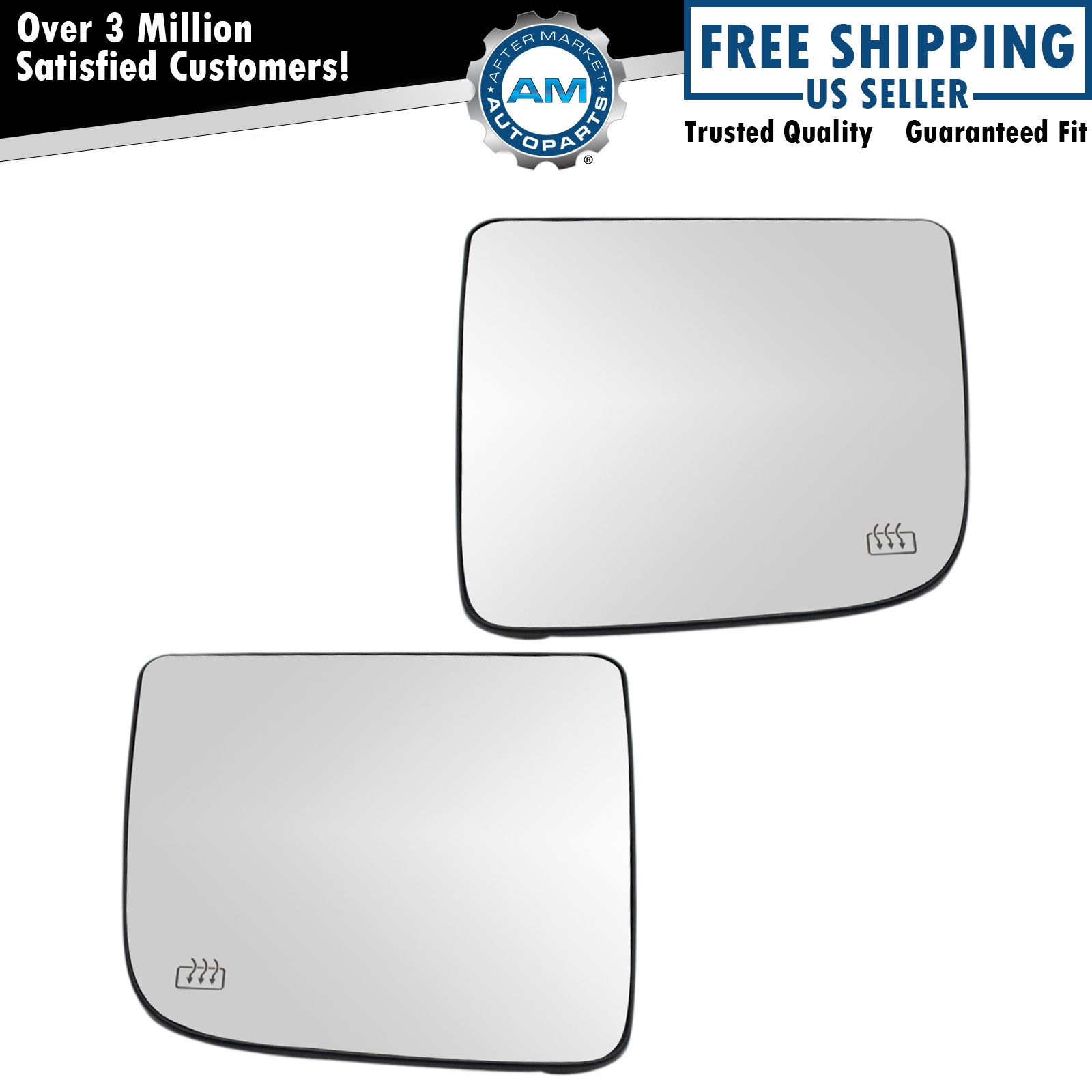 Exterior Towing Mirror Glass w/ Backing Plate LH RH Pair for Nissan Titan