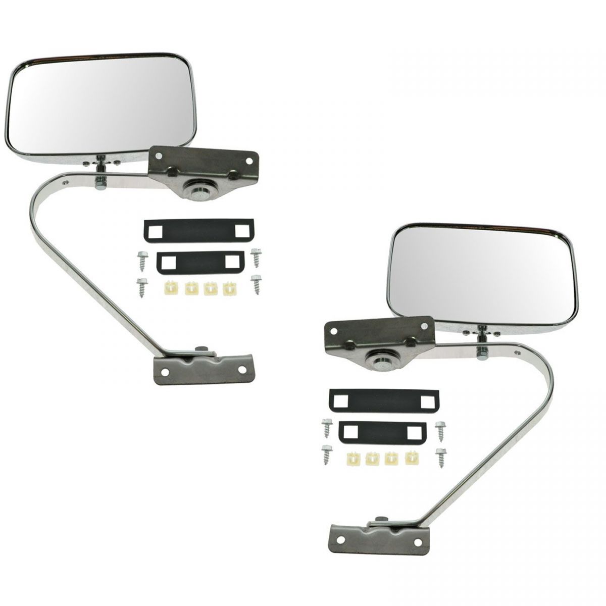 Manual Swing Lock Chrome Plated Plastic Housing Mirror Pair Set for F